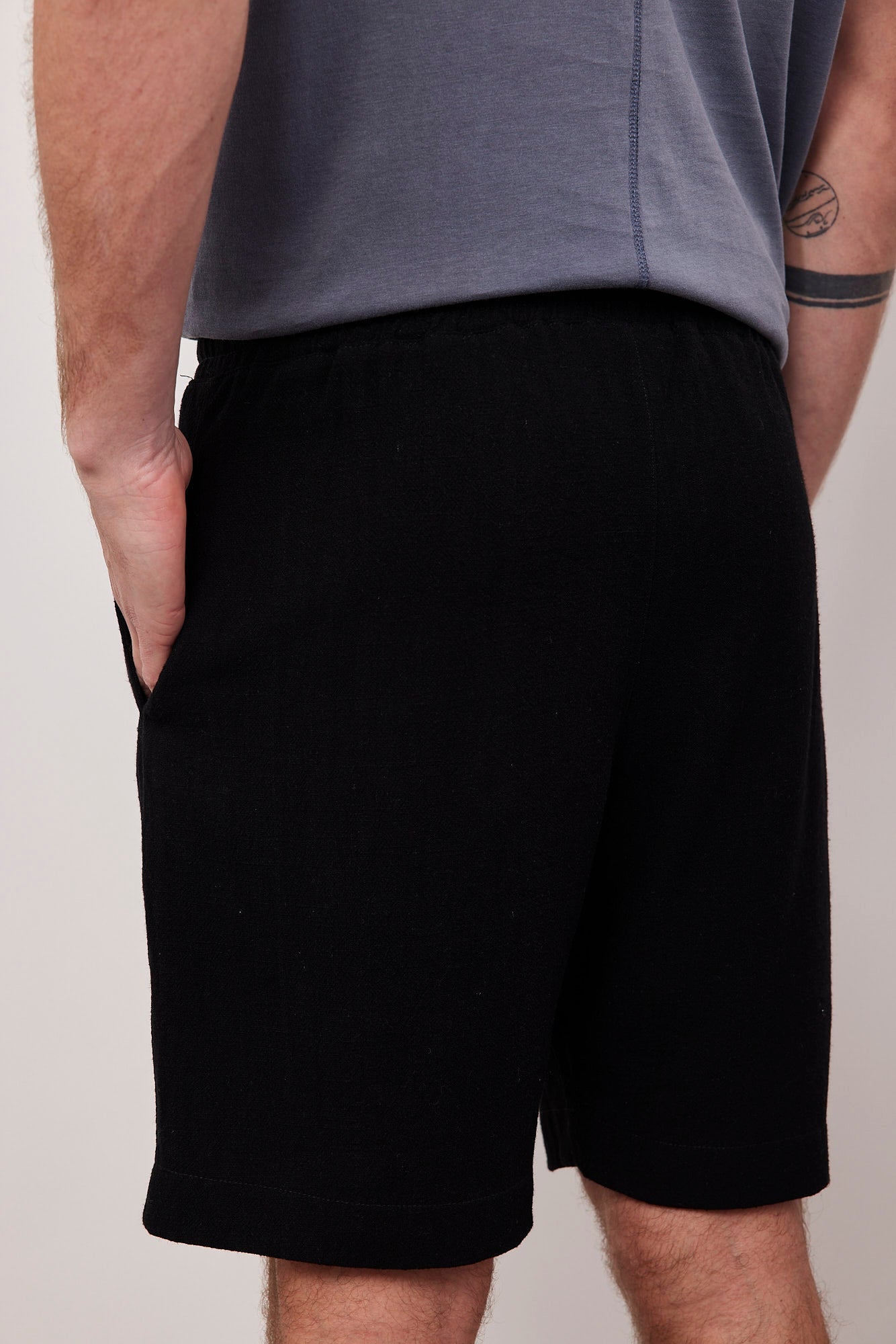 מכנסי ברמודה בשילוב בד פשתן - ITAY BRANDS