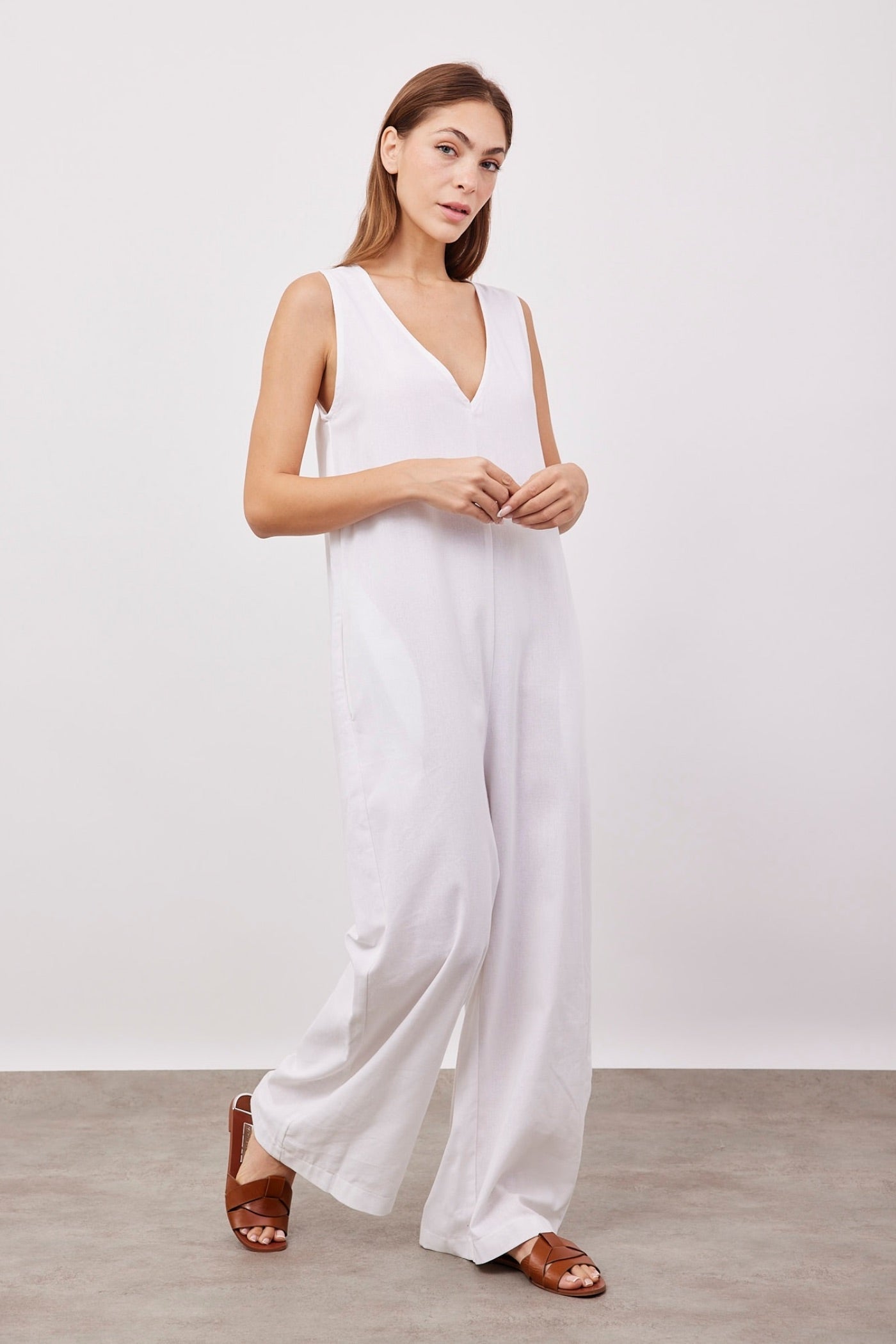 אוברול משולב פשתן מתרחב - ITAY BRANDS