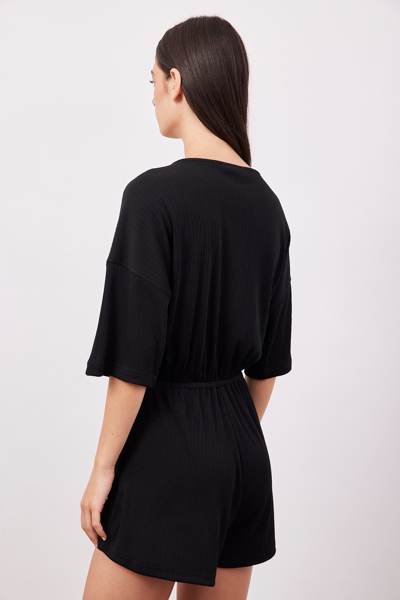 אוברול קצר בטקסטורת פסים - ITAY BRANDS