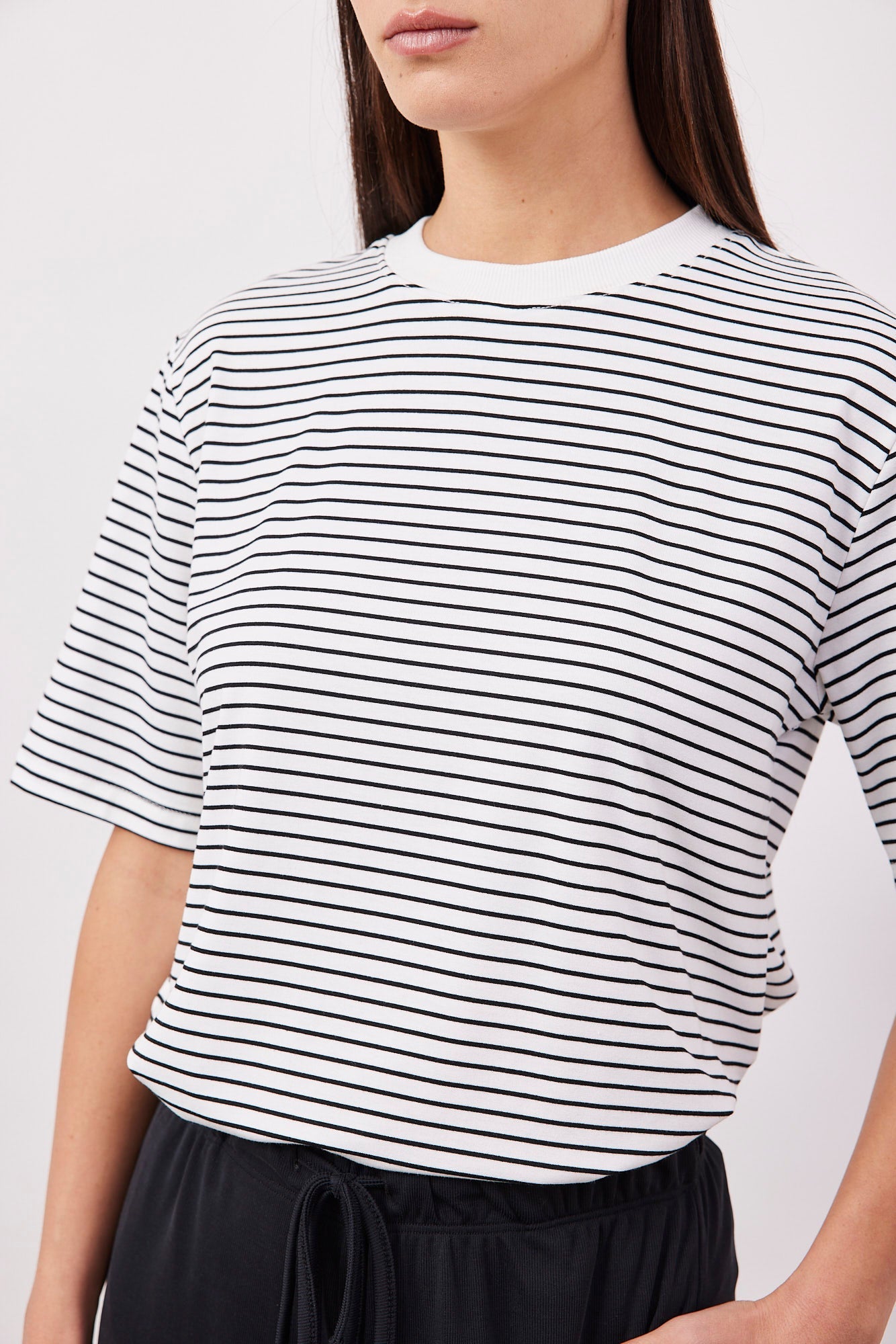 טי-שרט פסים אוברסייז צווארון ריב - ITAY BRANDS