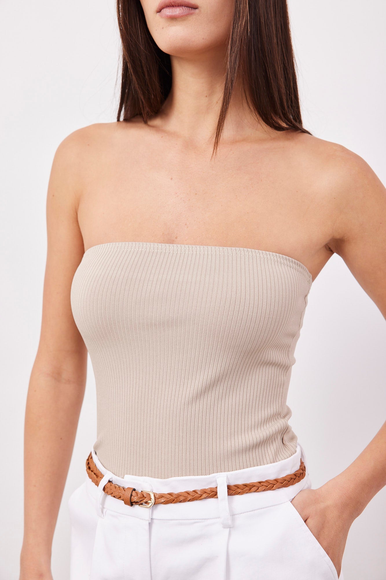 סטרפלס בטקסטורת פסים - ITAY BRANDS