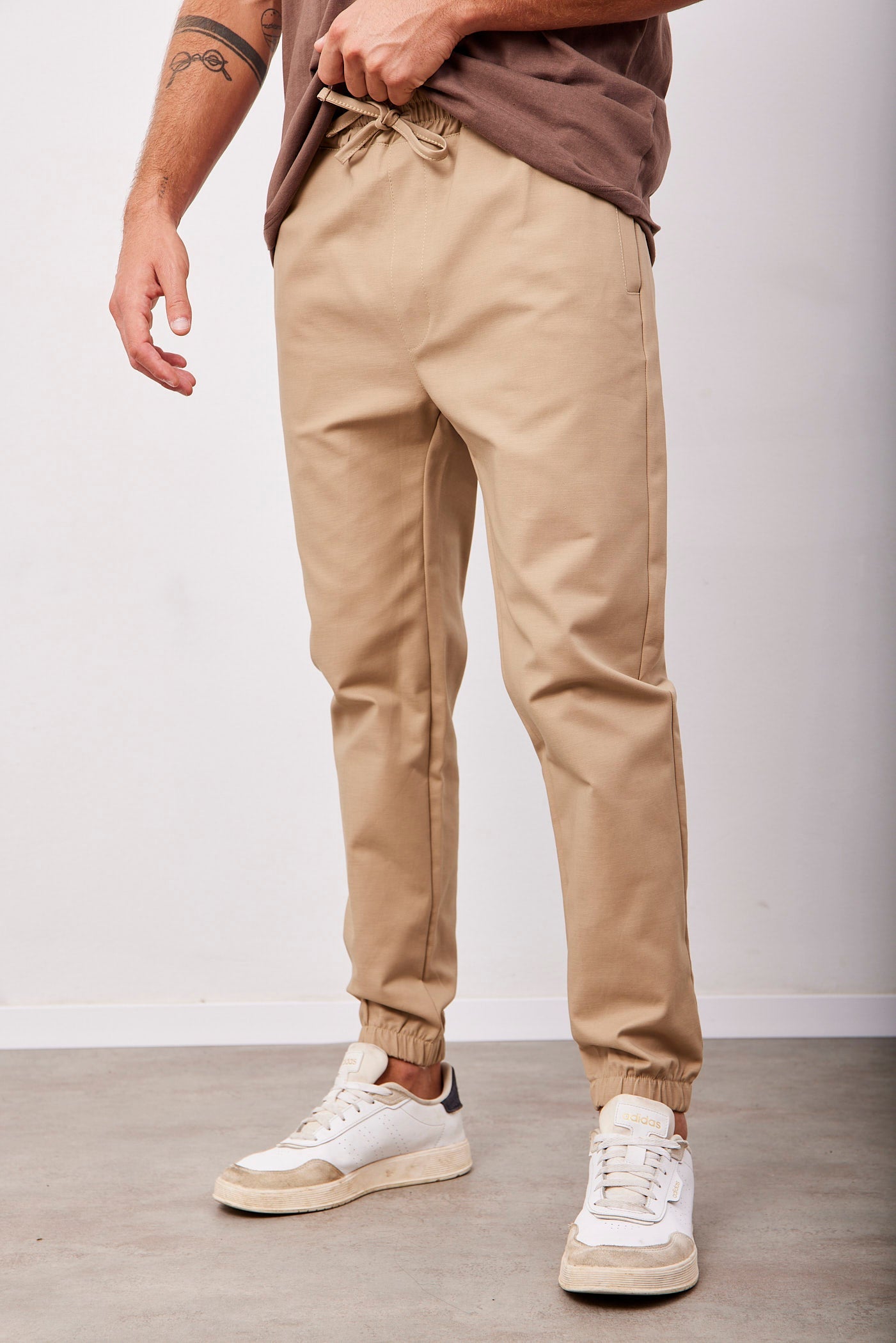 מכנסיים ארוכים עם גומי בסיומת - ITAY BRANDS