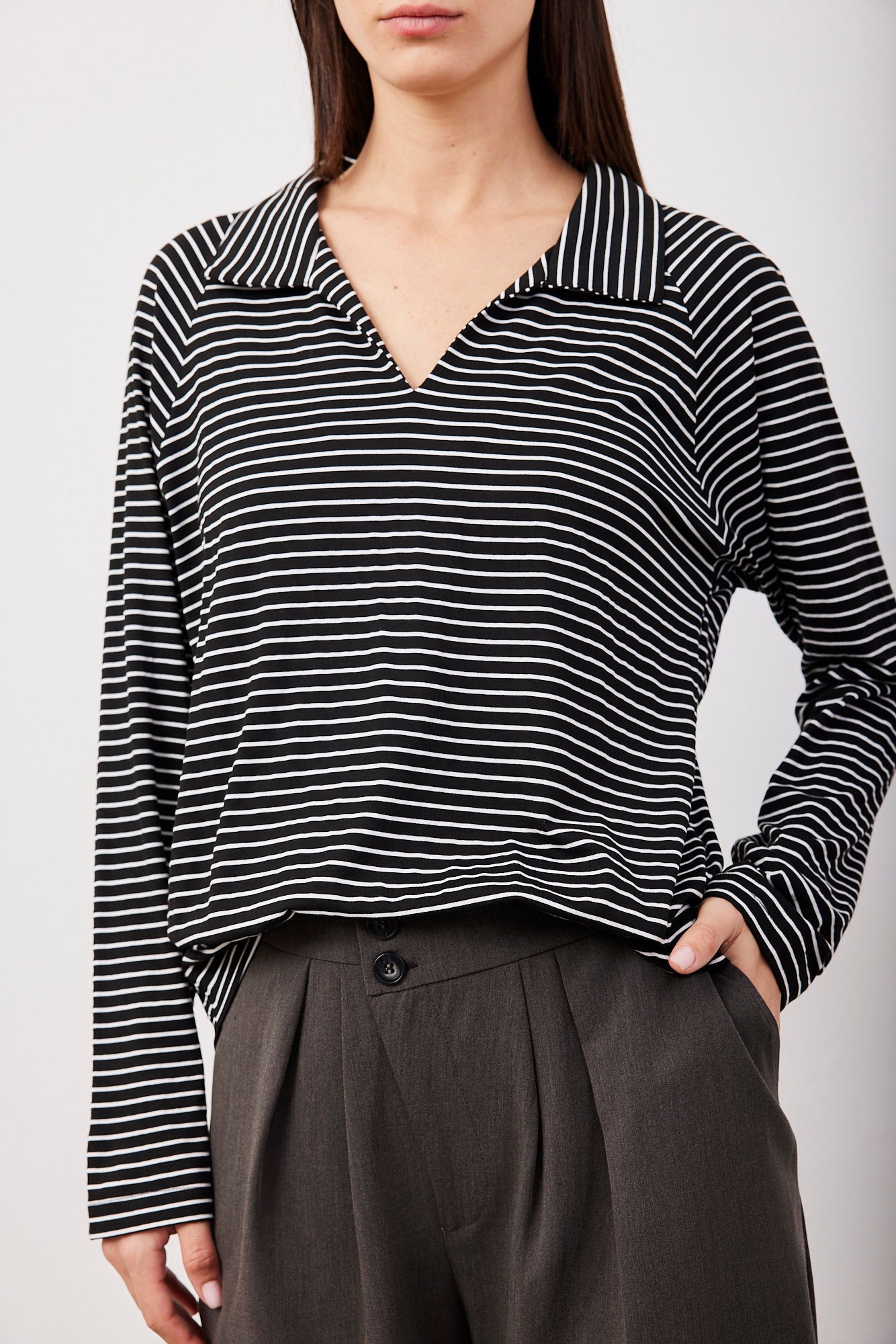 חולצת פסים עם צווארון - ITAY BRANDS