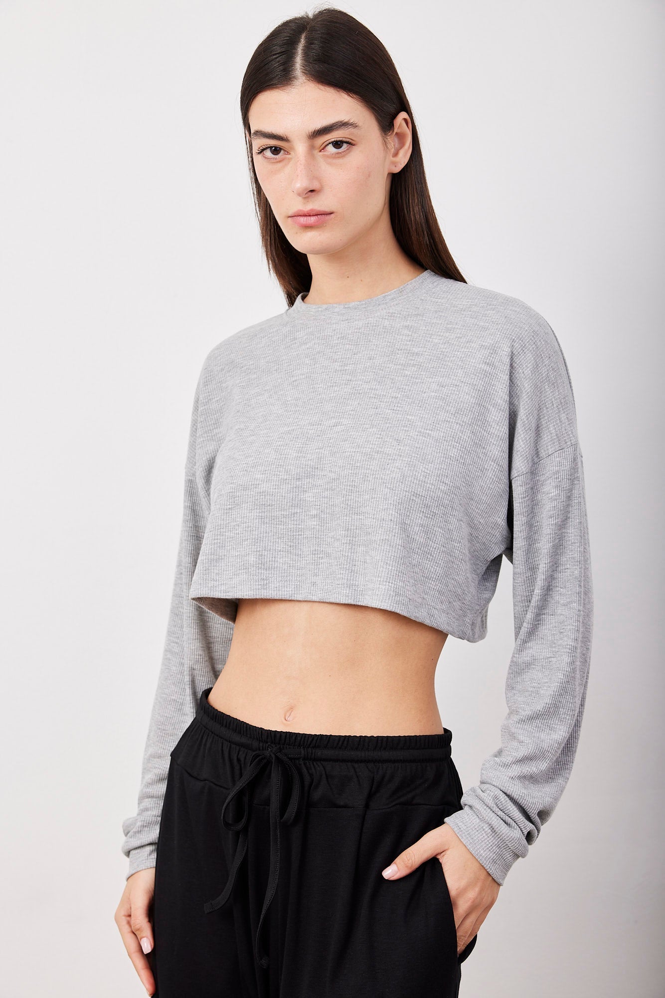 חולצת קרופ ארוכה מבד רך - ITAY BRANDS