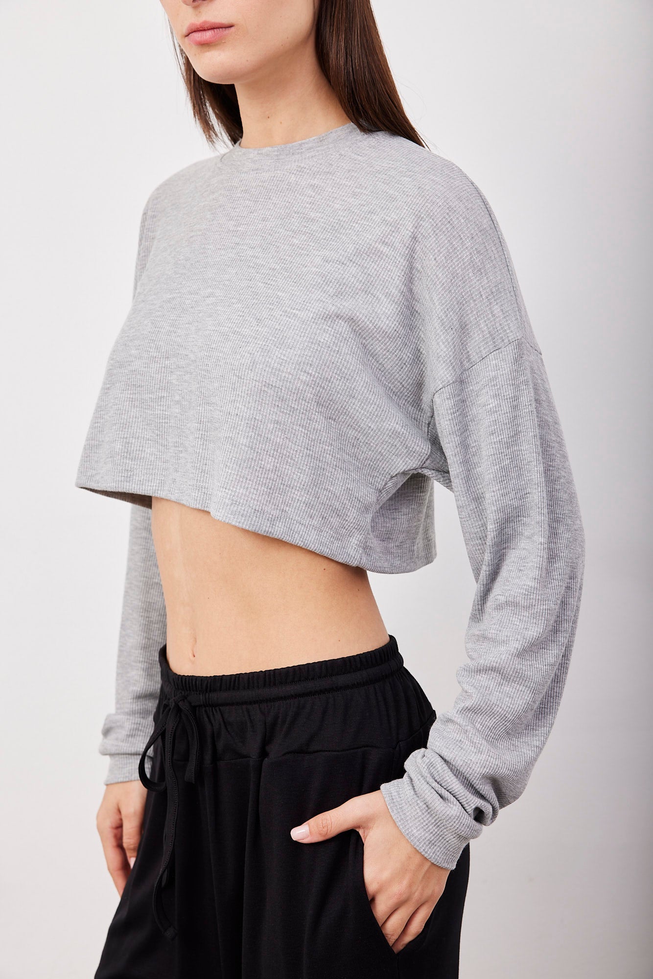 חולצת קרופ ארוכה מבד רך - ITAY BRANDS