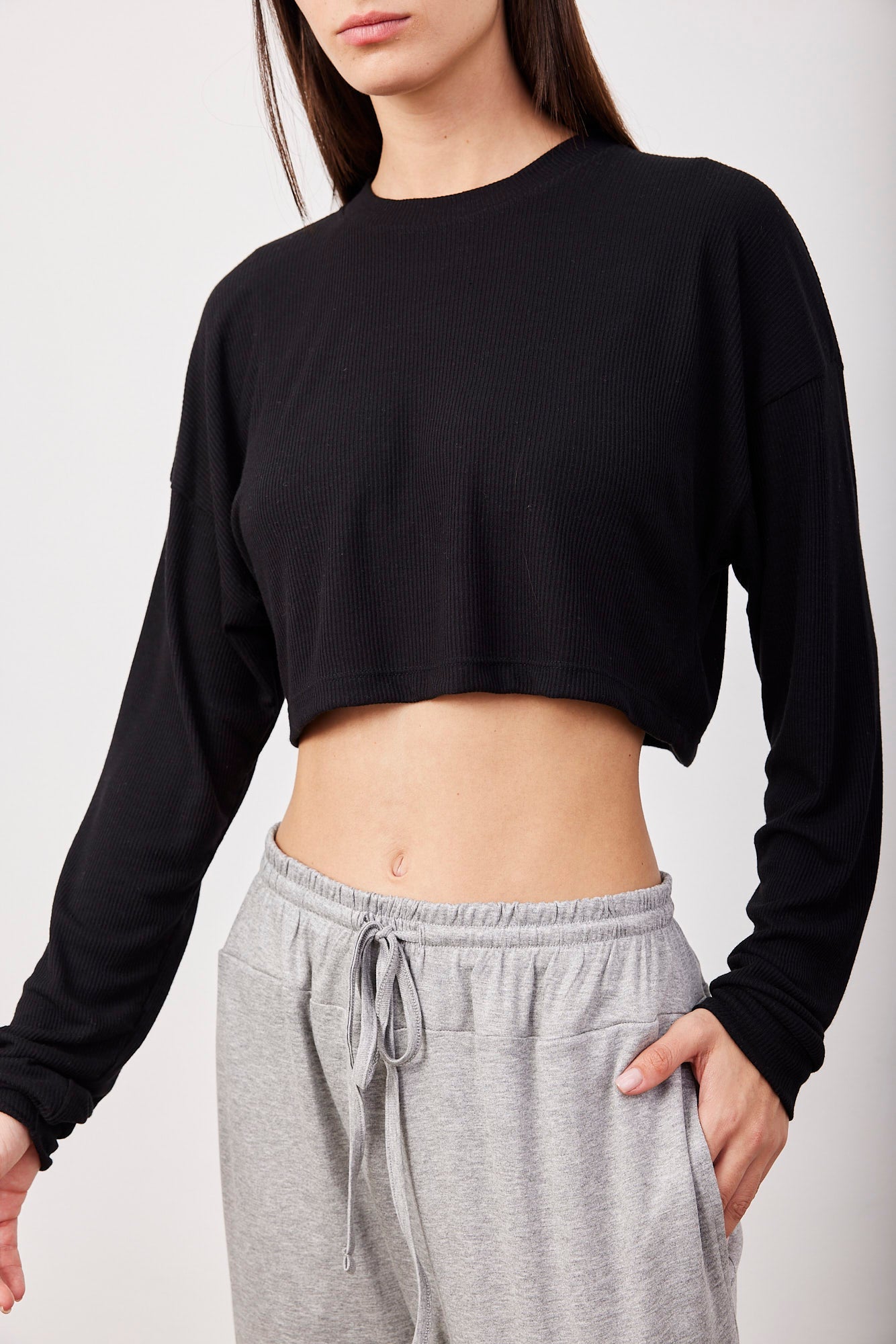 חולצת קרופ ארוכה מבד רך - ITAY BRANDS