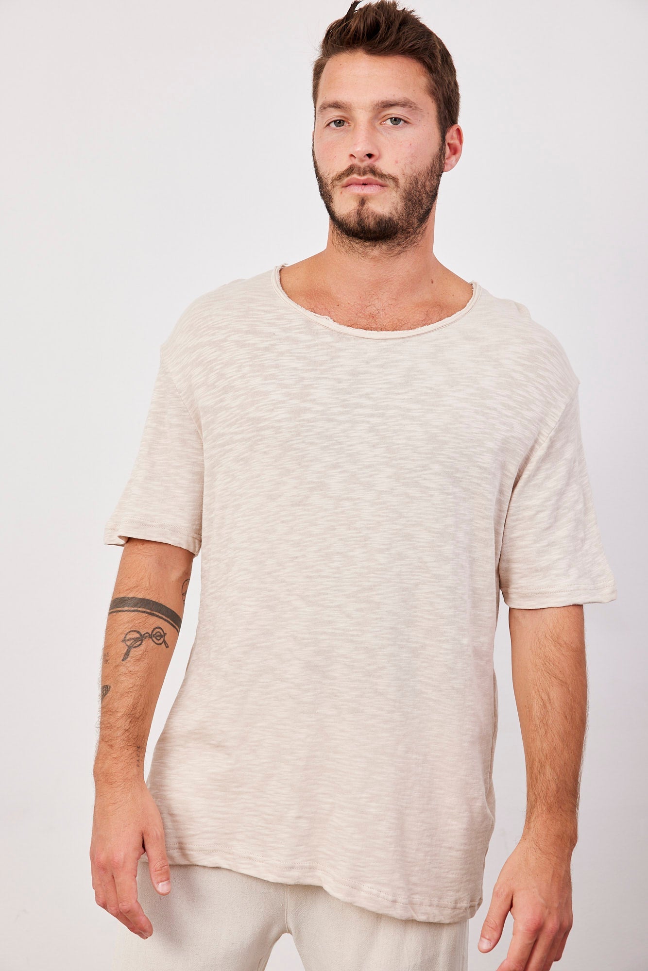 טי-שרט מלאנז׳ צווארון פרום - ITAY BRANDS