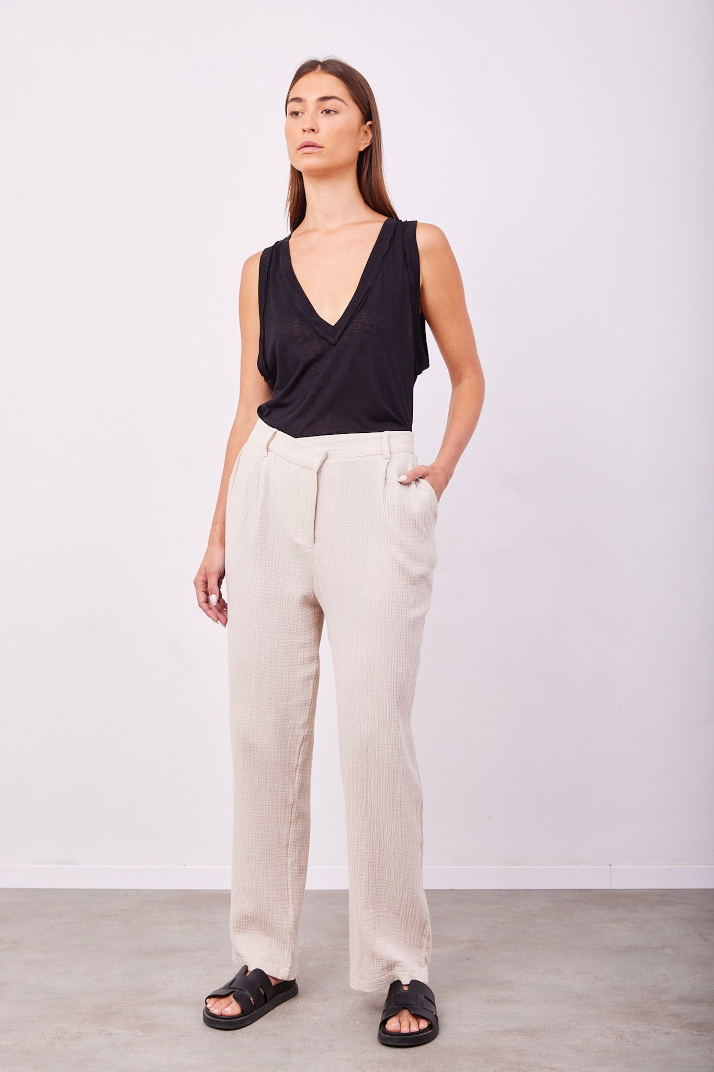 מכנסי טטרה ארוכים בסגירה א-סימטרית - ITAY BRANDS