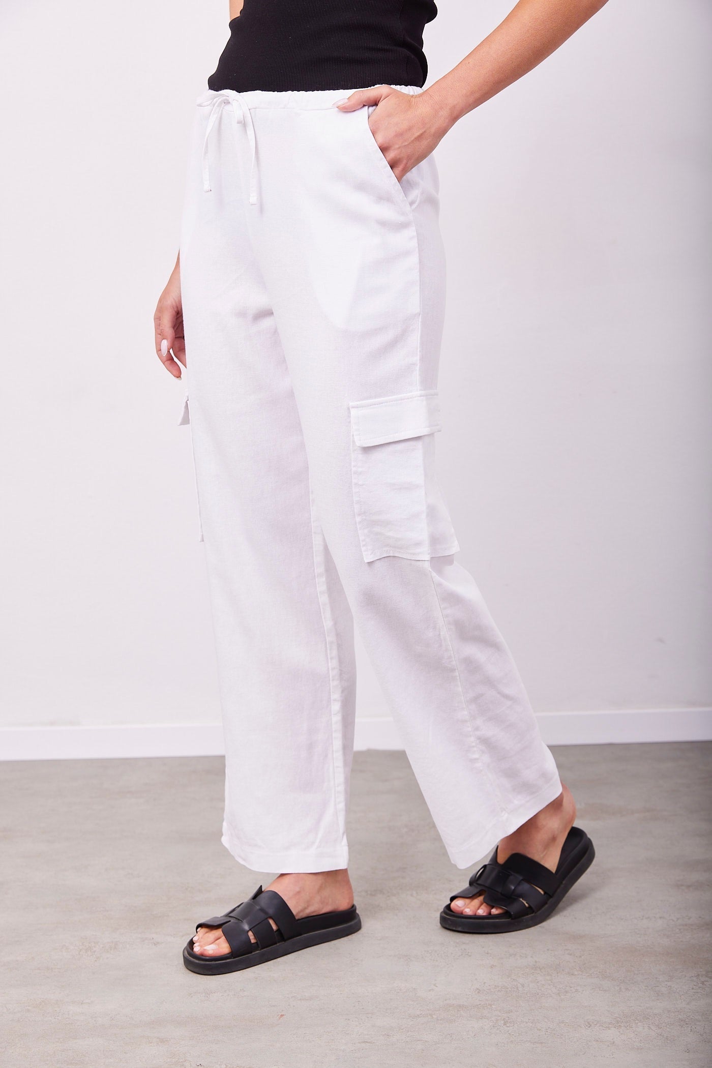 מכנסיים בשילוב פשתן בסגנון דגמ״ח - ITAY BRANDS