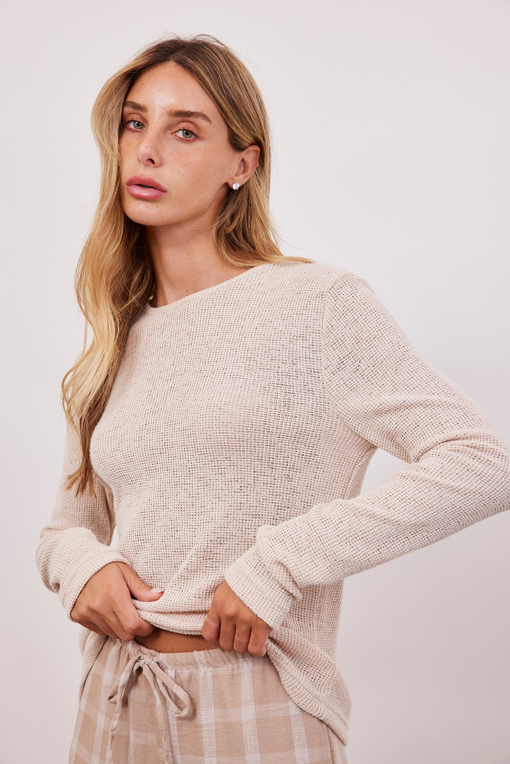 חולצת סריג ארוכה שקפקפה