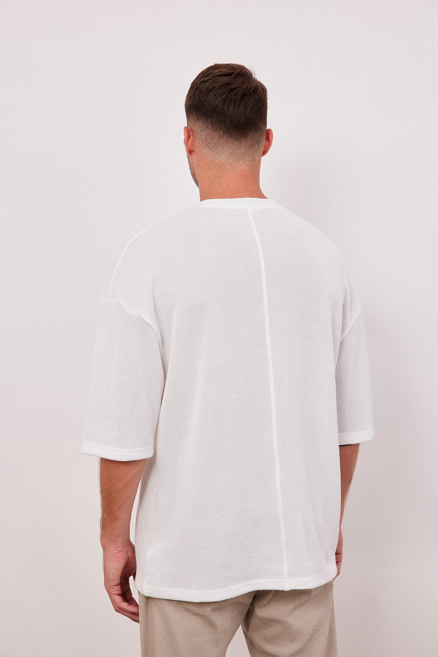 חולצה קצרה בטקסטורת פסים