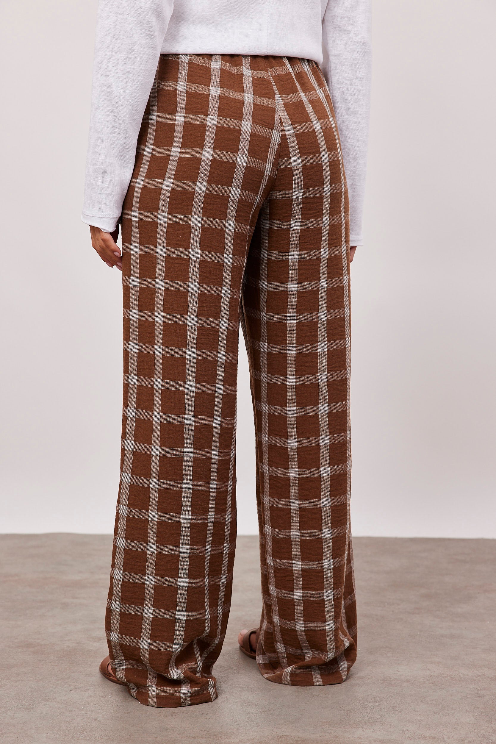 מכנסיים ארוכים בהדפס משבצות