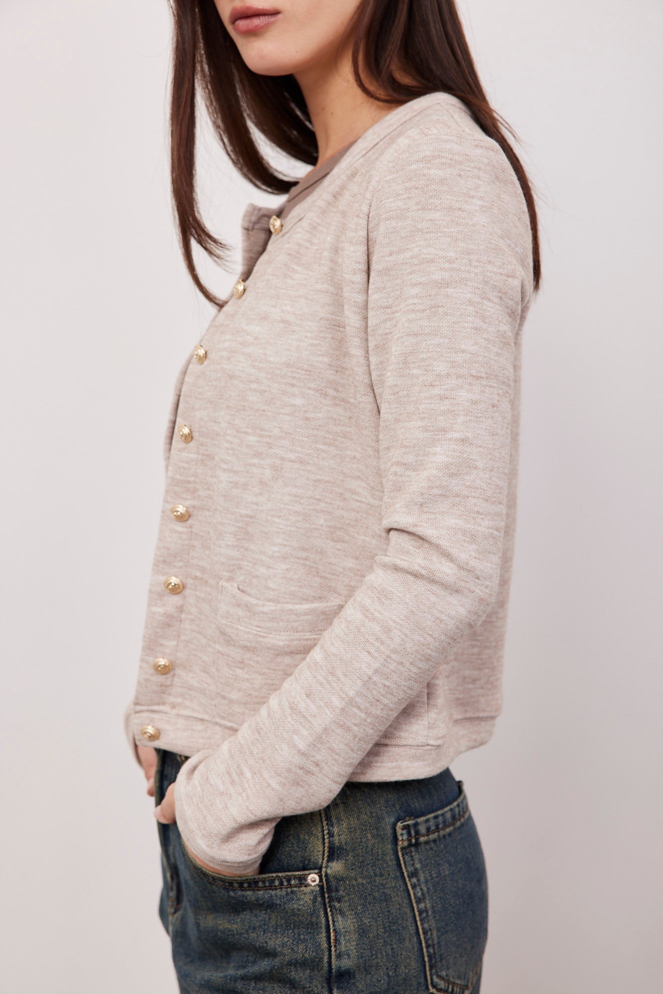 קרדיגן בשילוב כפתורים מוזהבים - ITAY BRANDS