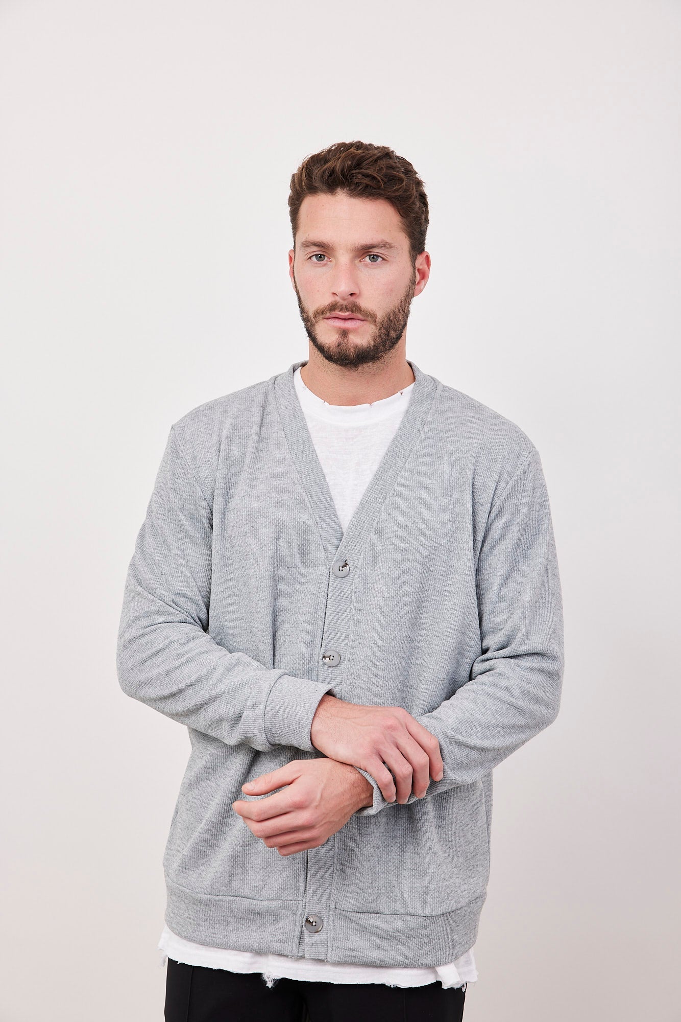 קרדיגן ריב בסגירת כפתורים - ITAY BRANDS