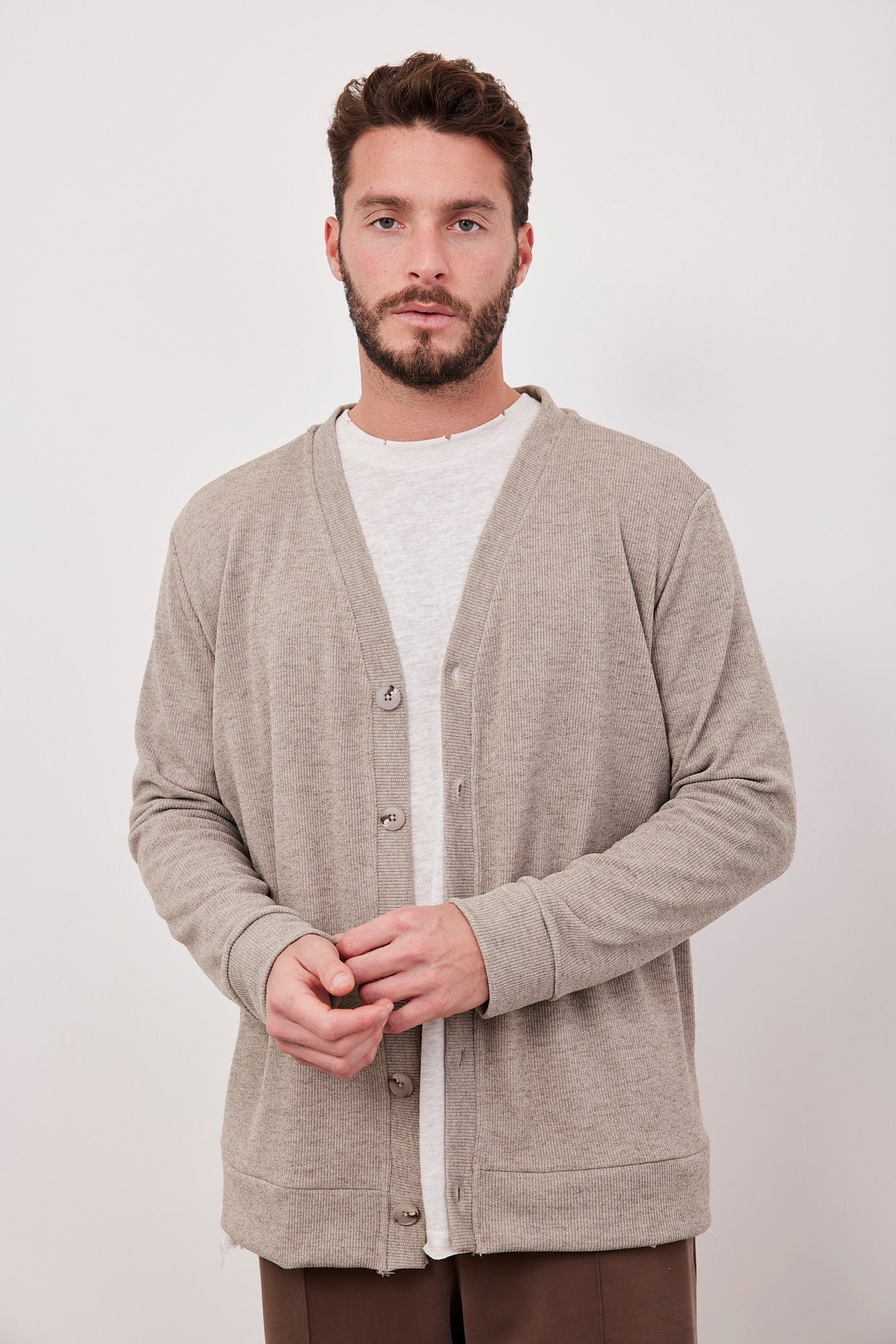 קרדיגן ריב בסגירת כפתורים - ITAY BRANDS