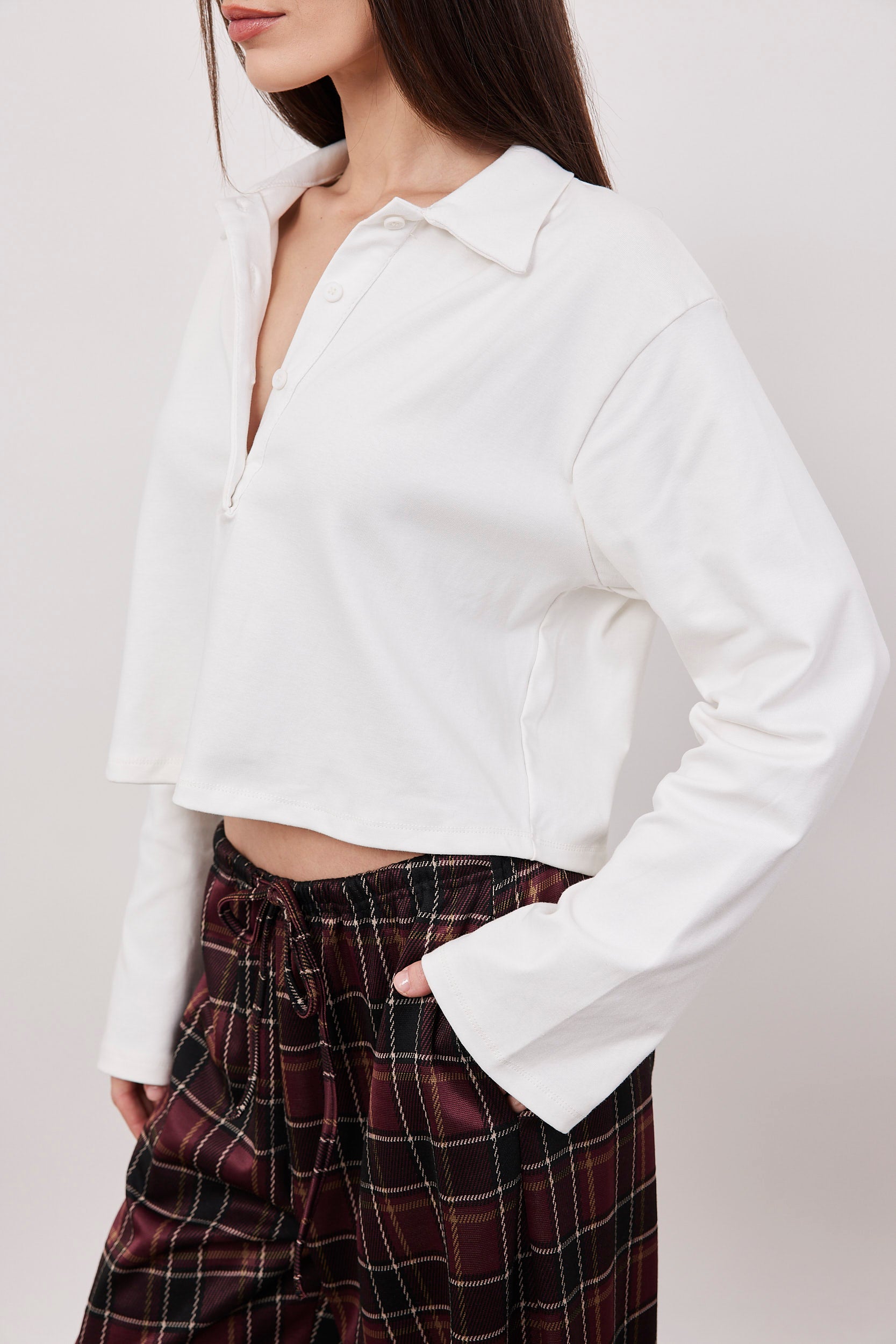 חולצת צווארון פולו קרופ