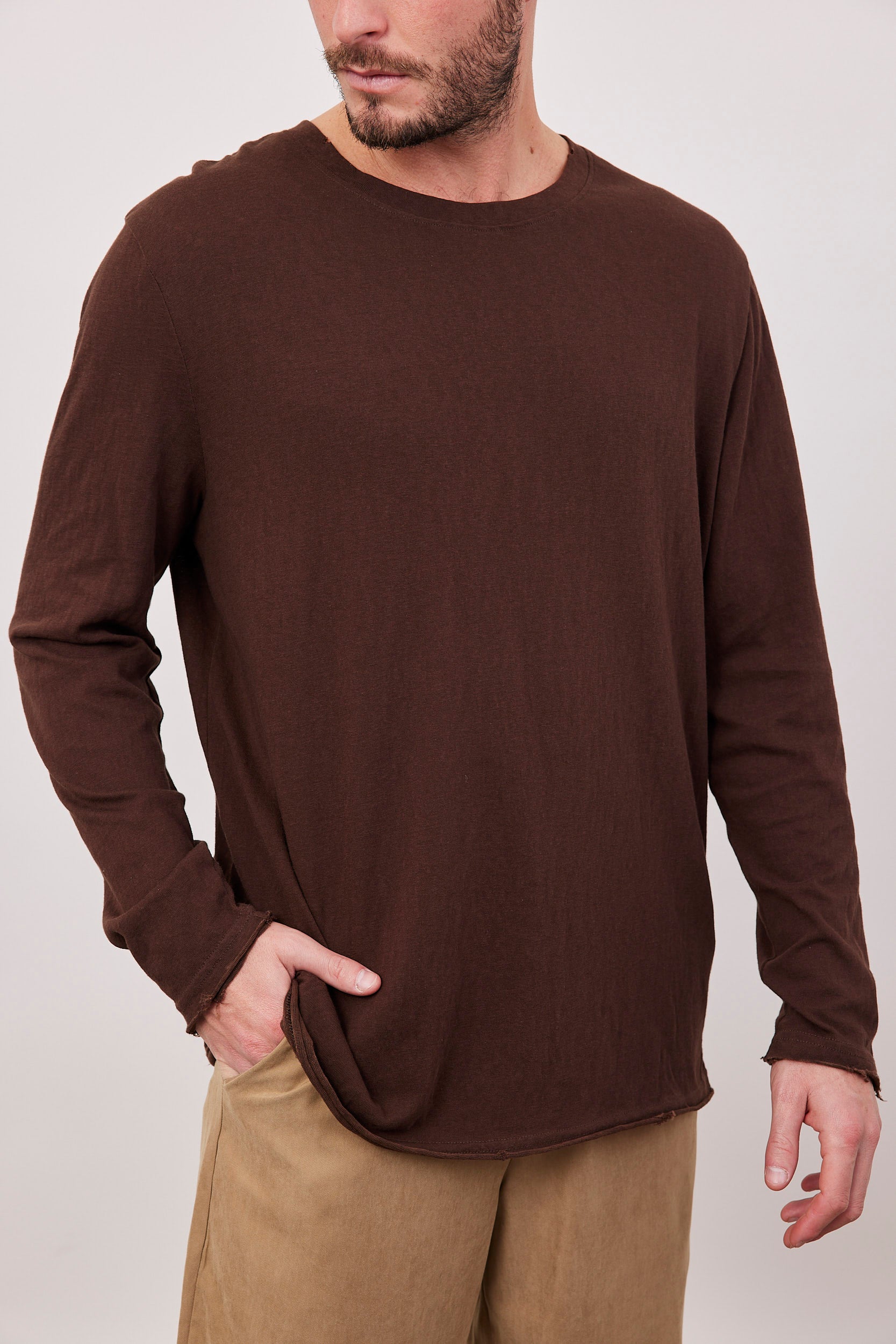 חולצה ארוכה סיומת ווש