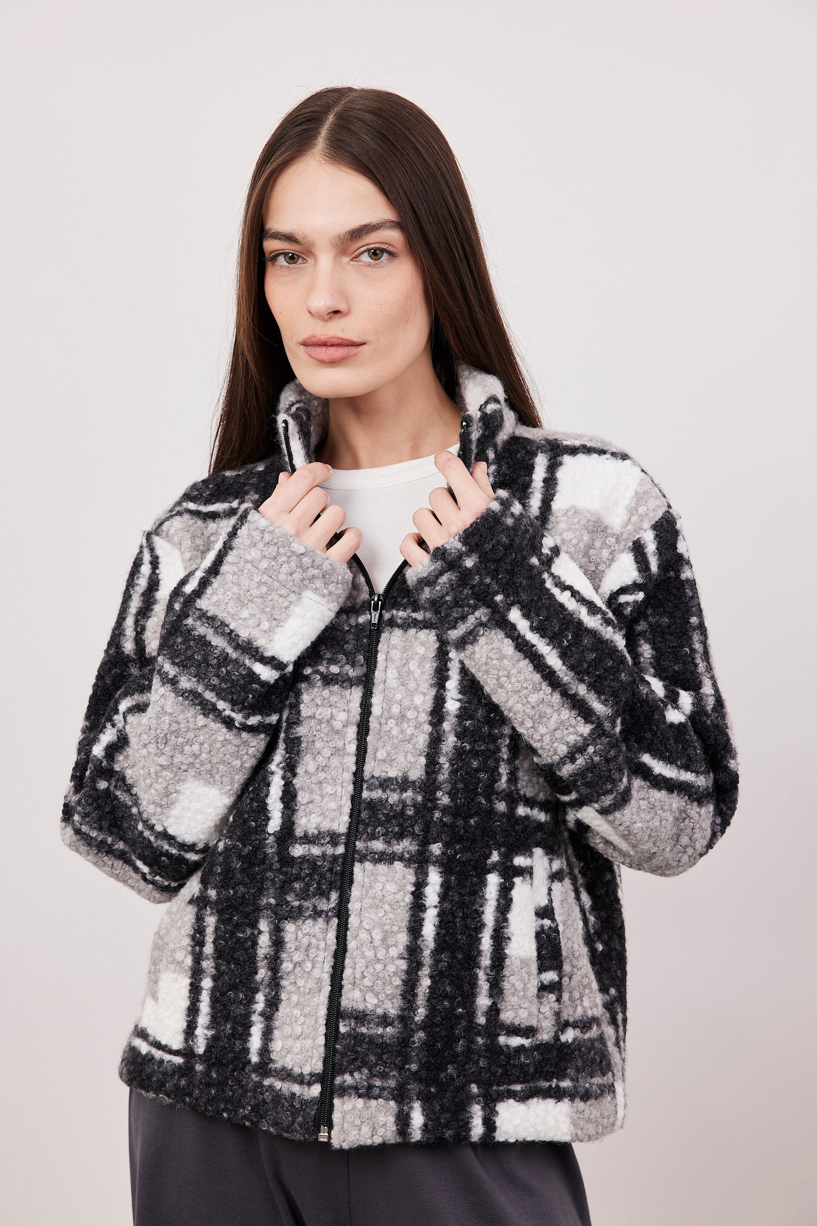 גקט פרוותי משובץ