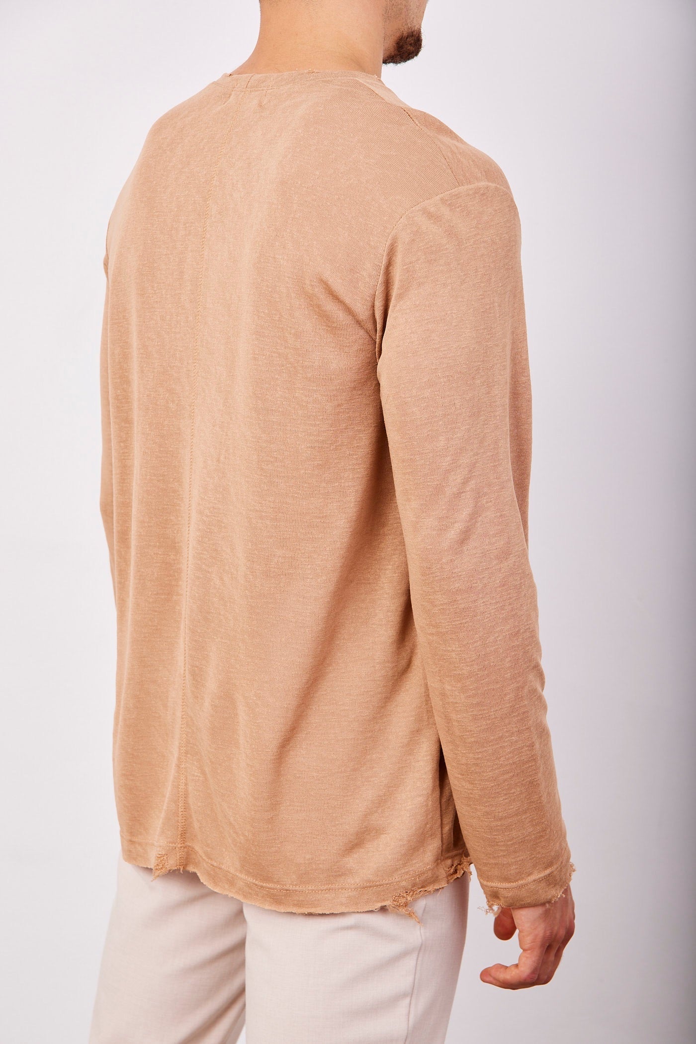 חולצת קרעים ארוכה במראה פשתן - ITAY BRANDS