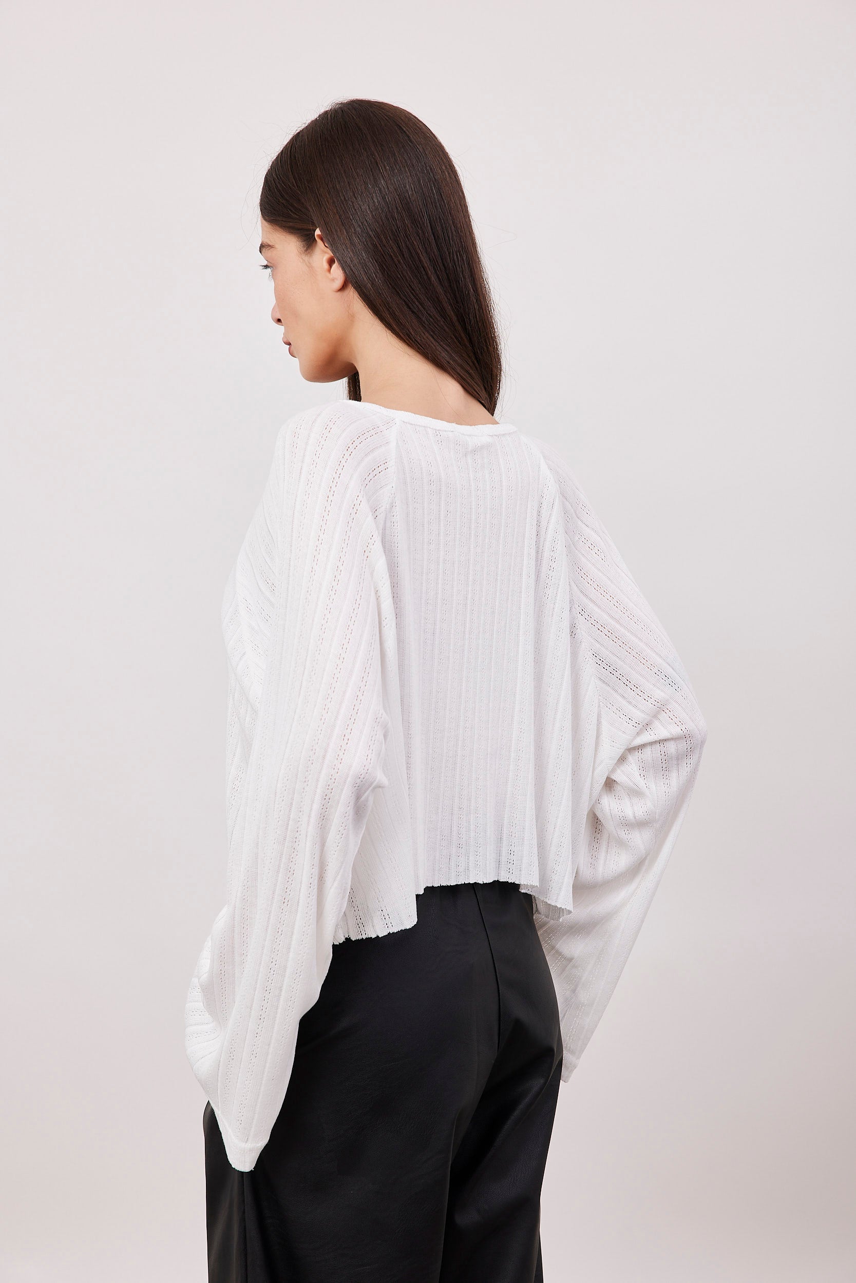 חולצה שקפקפה טקסטורת פסים