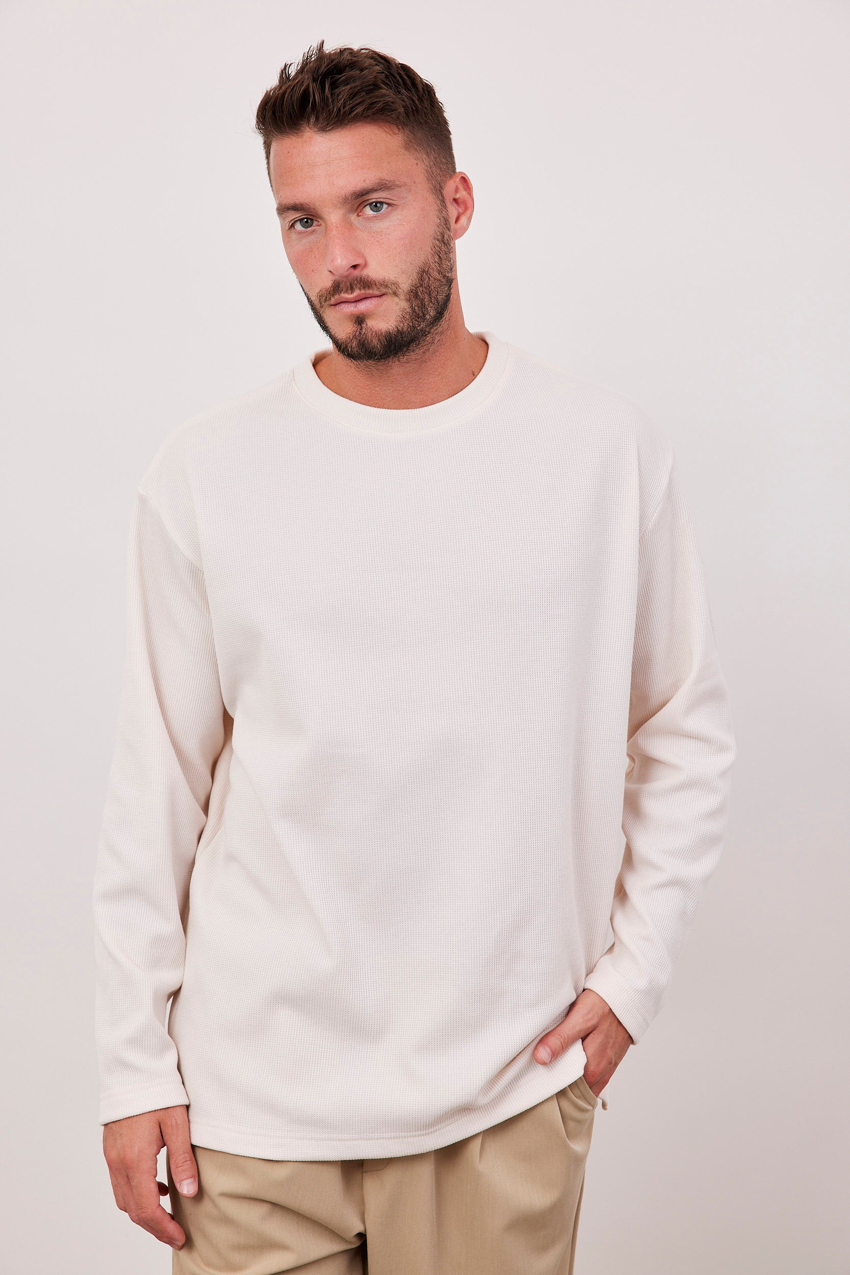 סריג ארוך מבד וופל