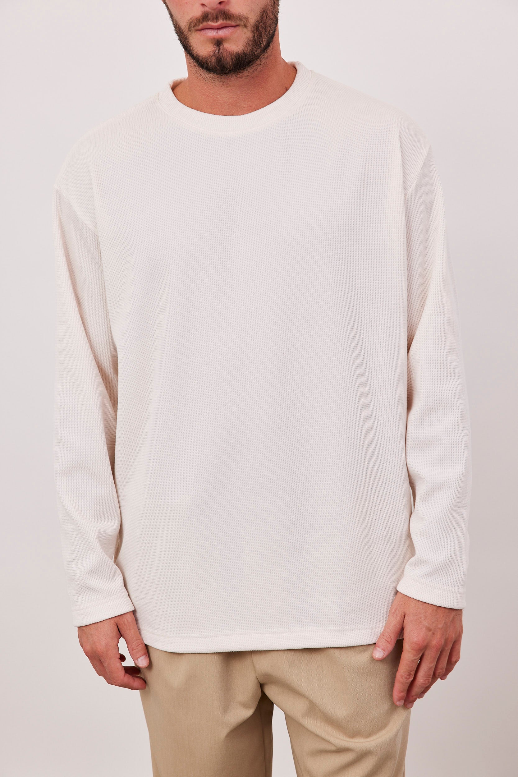 סריג ארוך מבד וופל