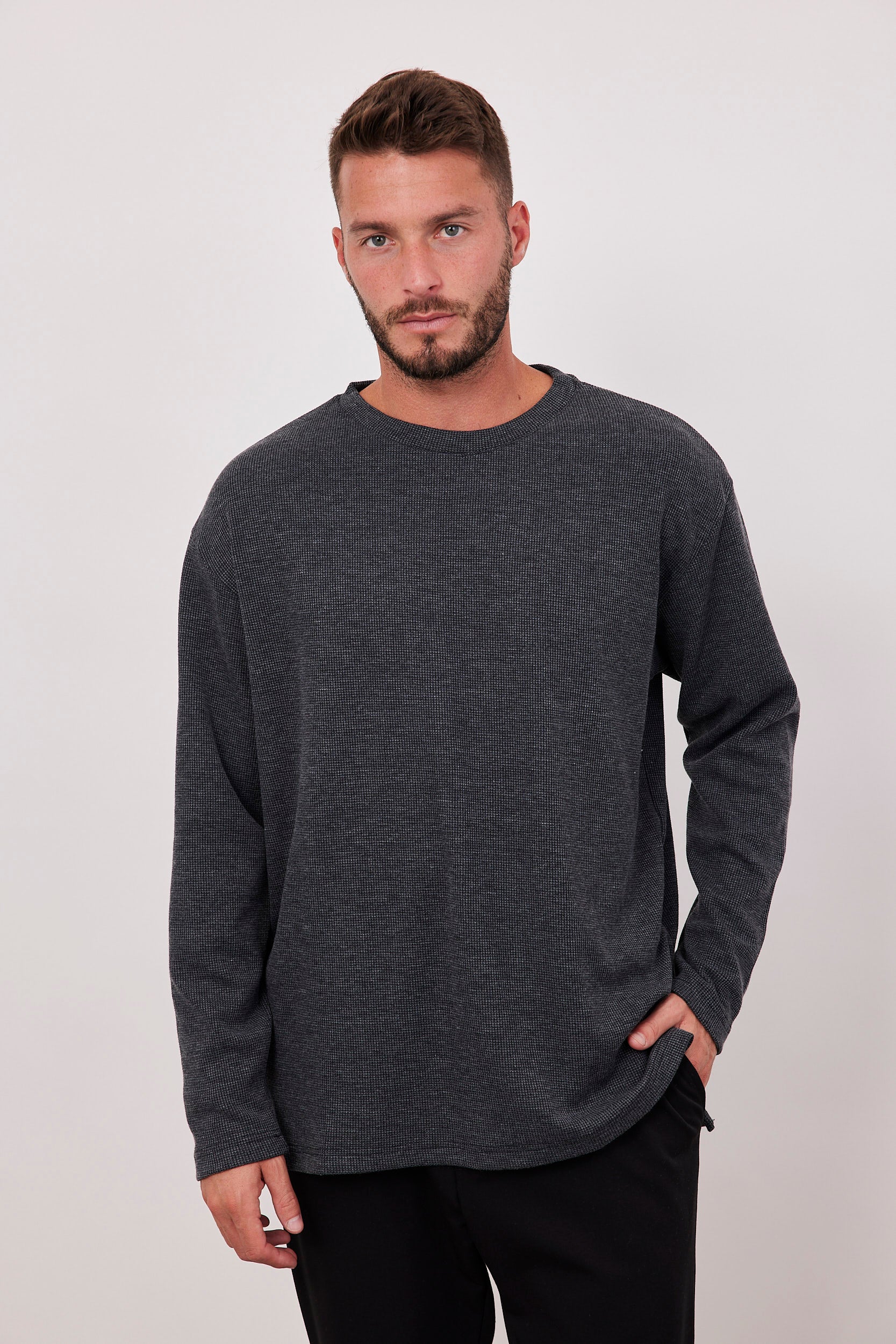 סריג ארוך מבד וופל