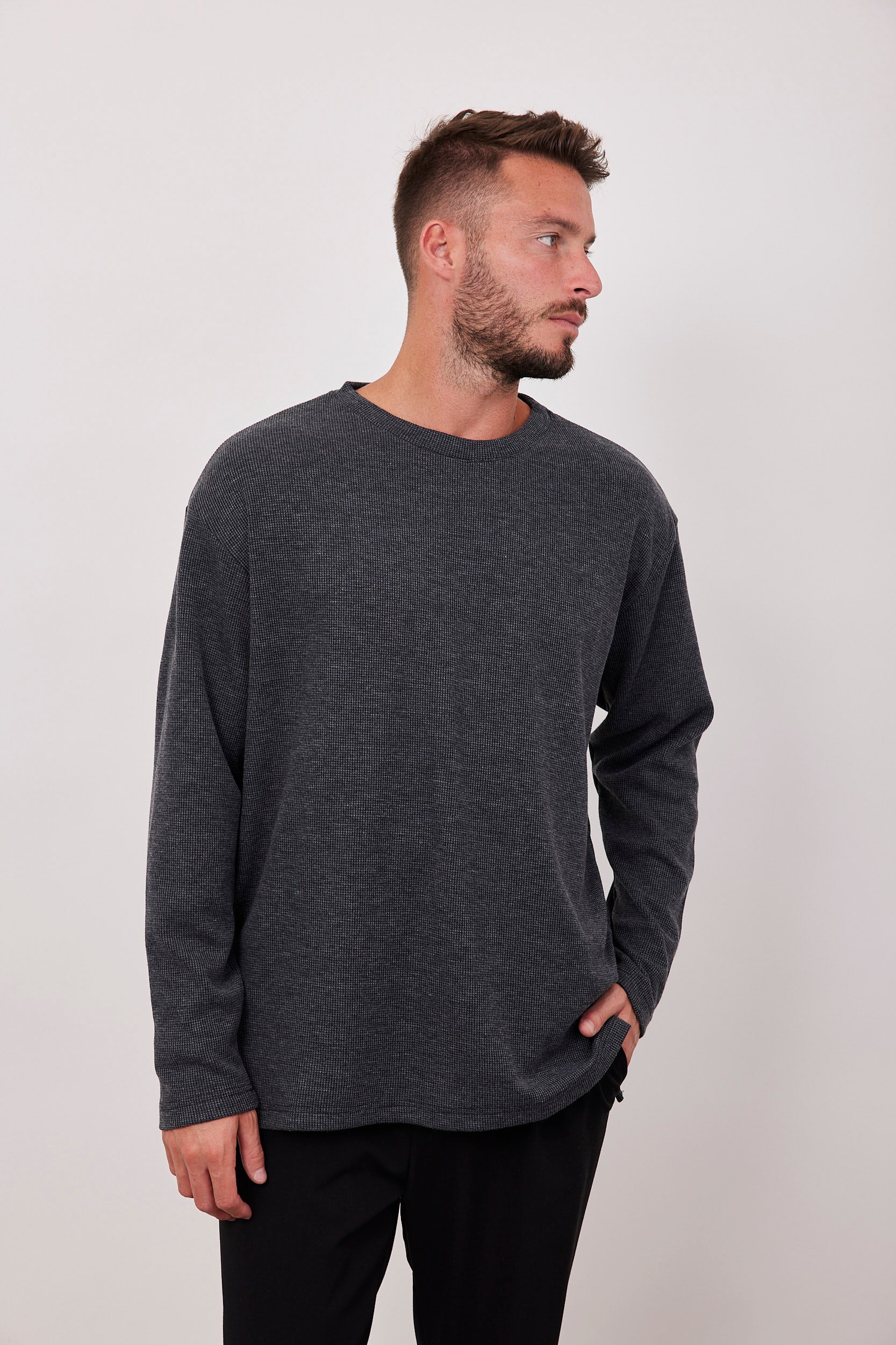 סריג ארוך מבד וופל