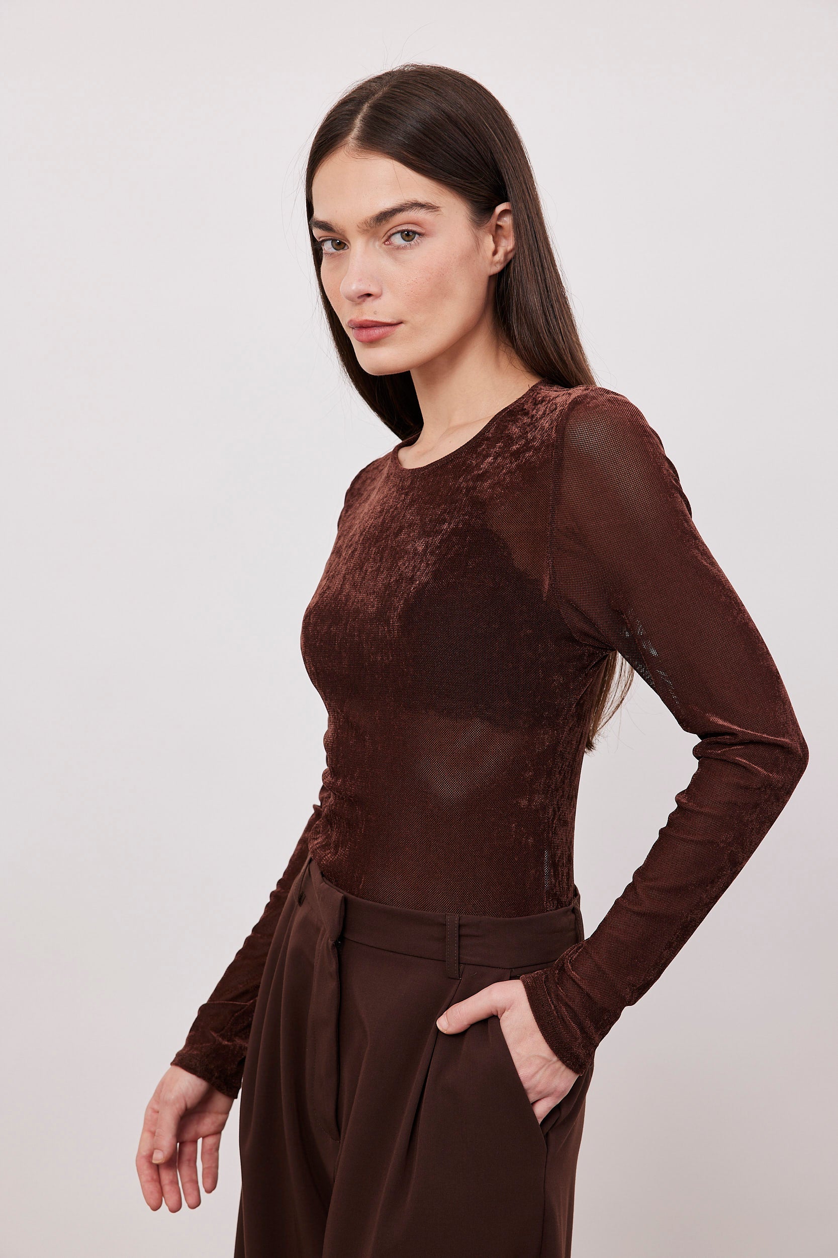 סריג דמוי קטיפה מבד שקפקף