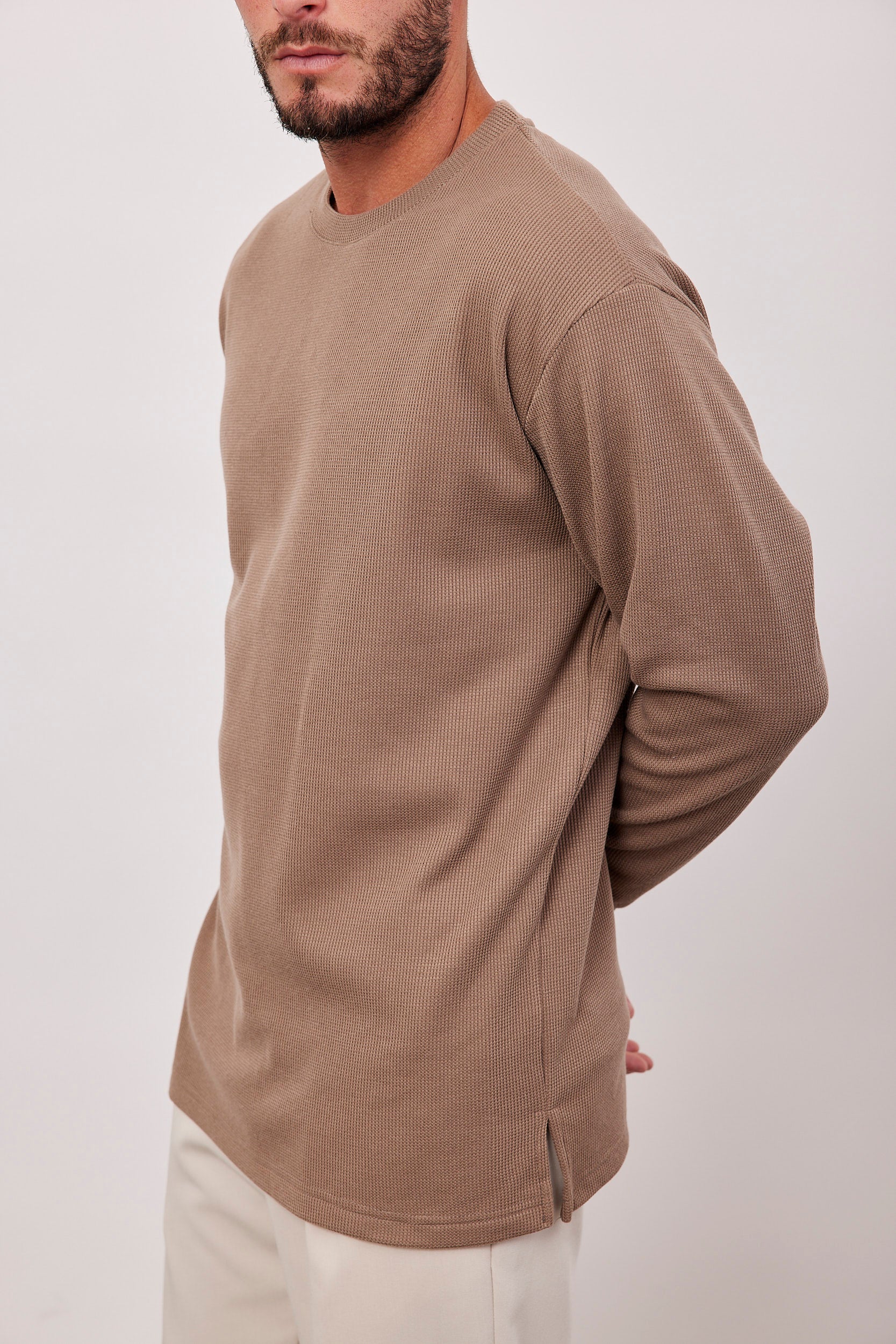 סריג ארוך מבד וופל