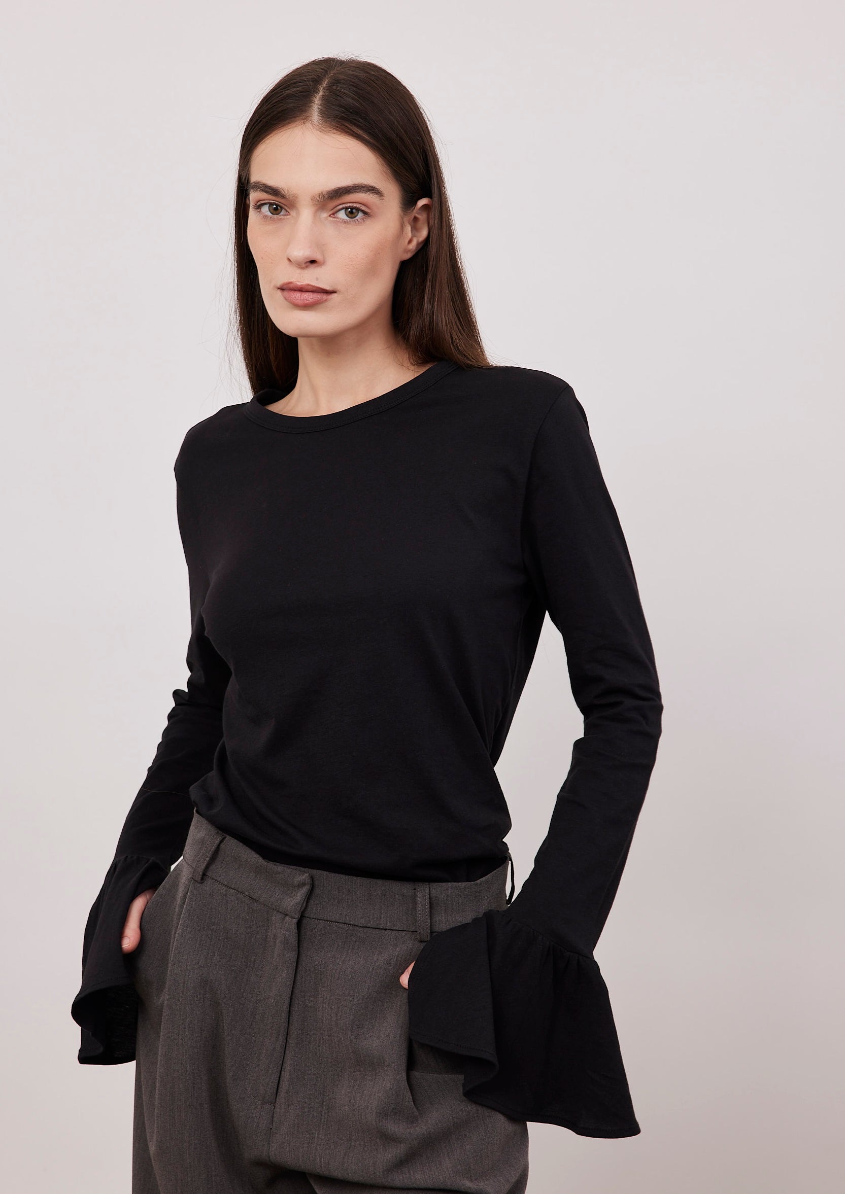 חולצה ארוכה עם שרוולי וולן