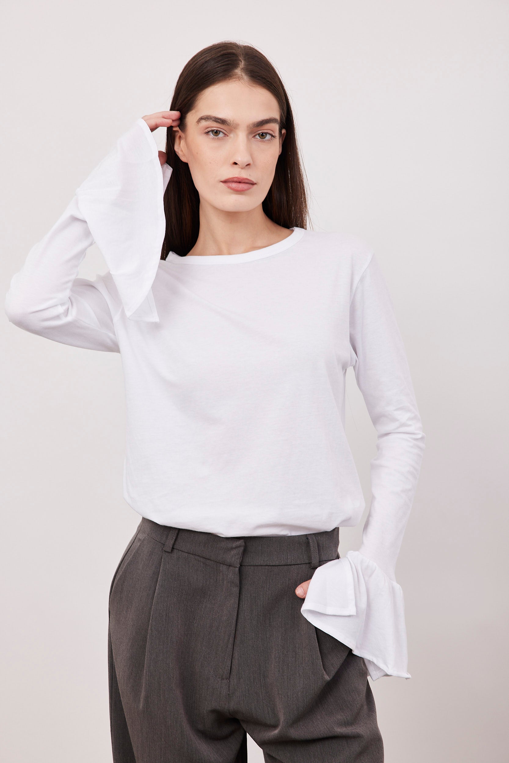 חולצה ארוכה עם שרוולי וולן