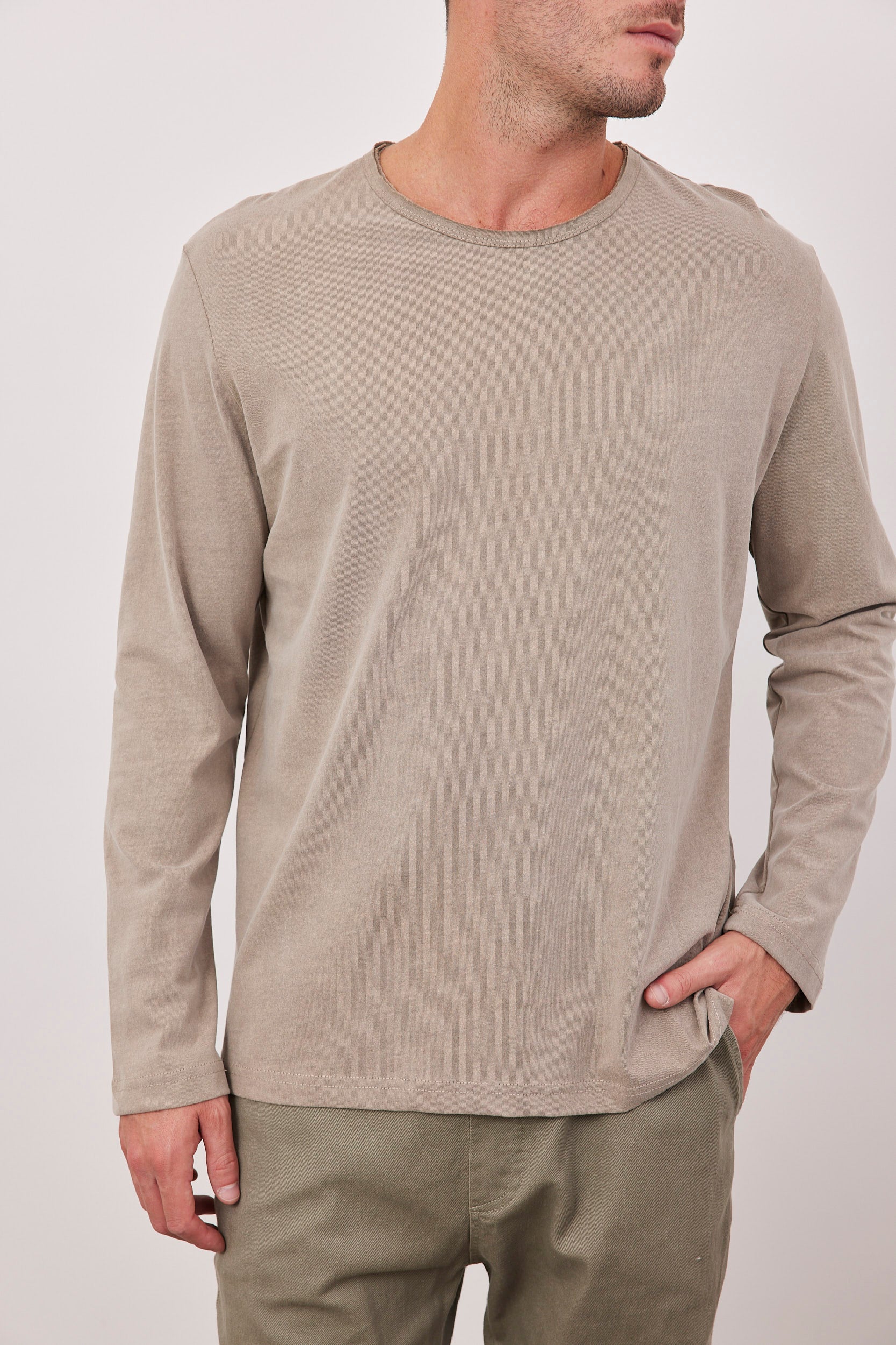 חולצת כותנה ארוכה ווש