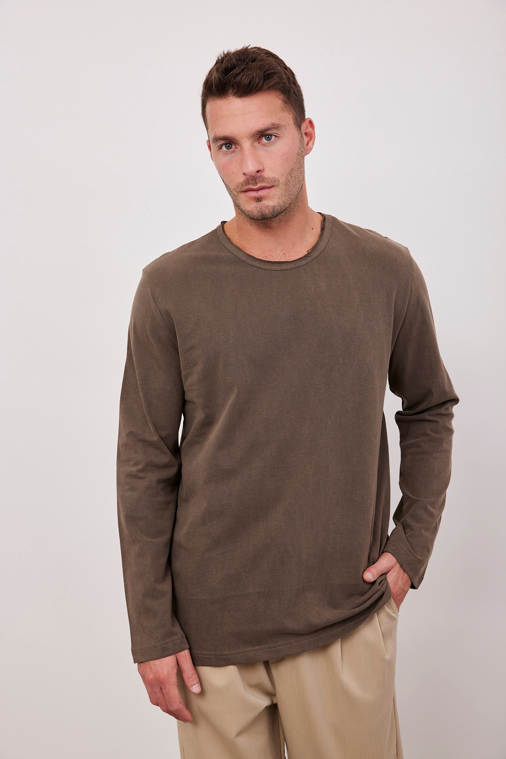 חולצת כותנה ארוכה ווש