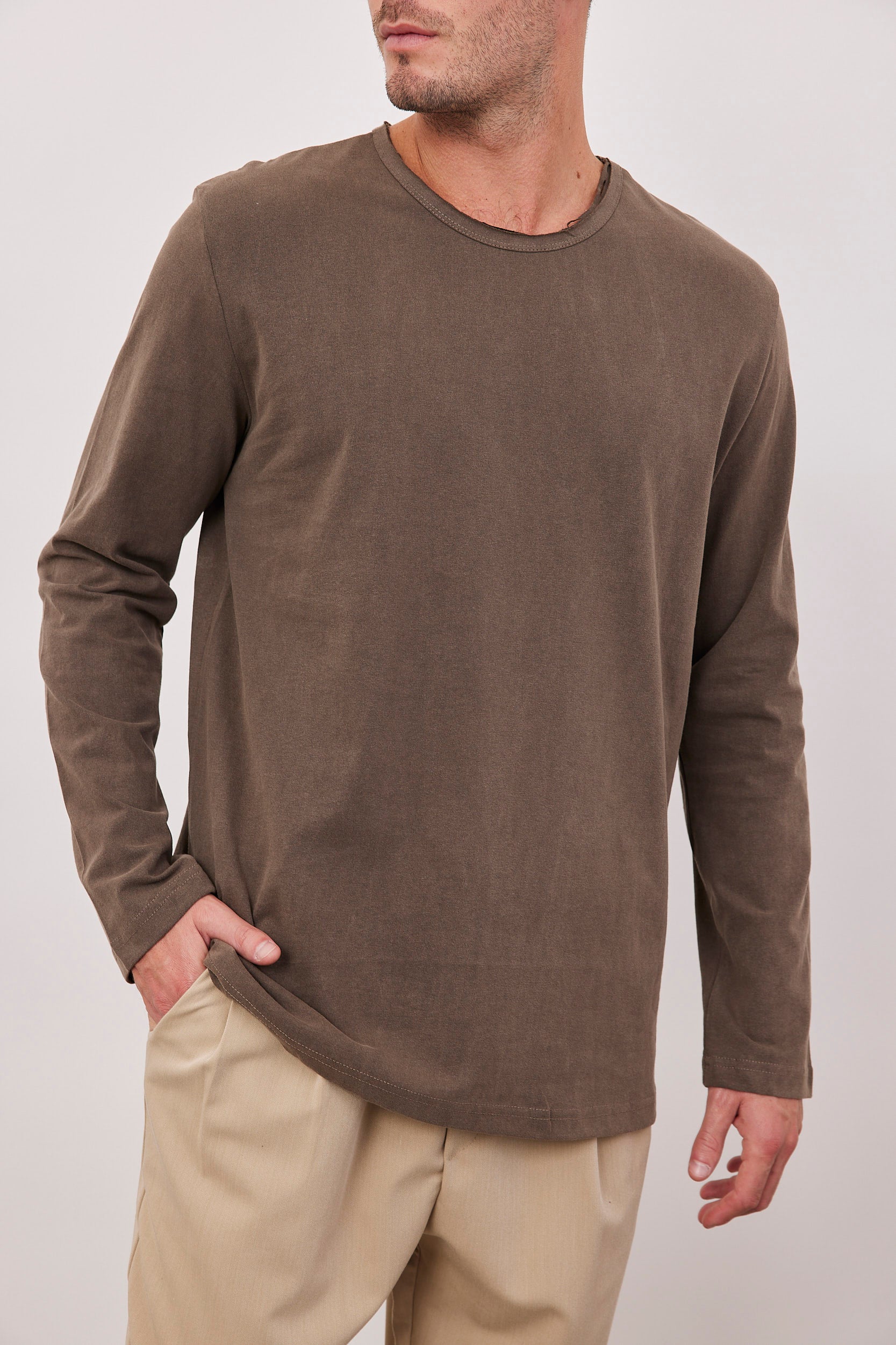 חולצת כותנה ארוכה ווש