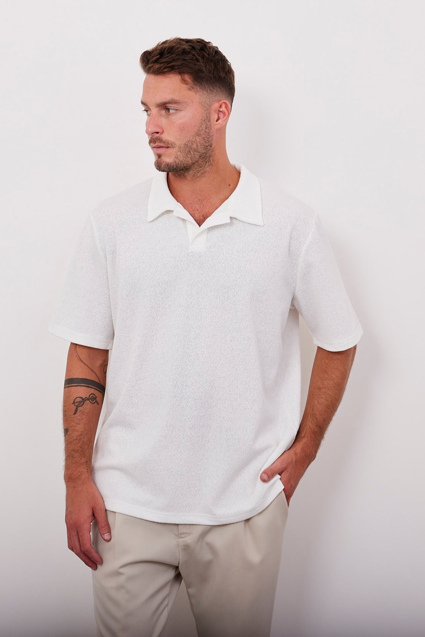 טי-שרט צווארון פולו מבד מגבת - ITAY BRANDS