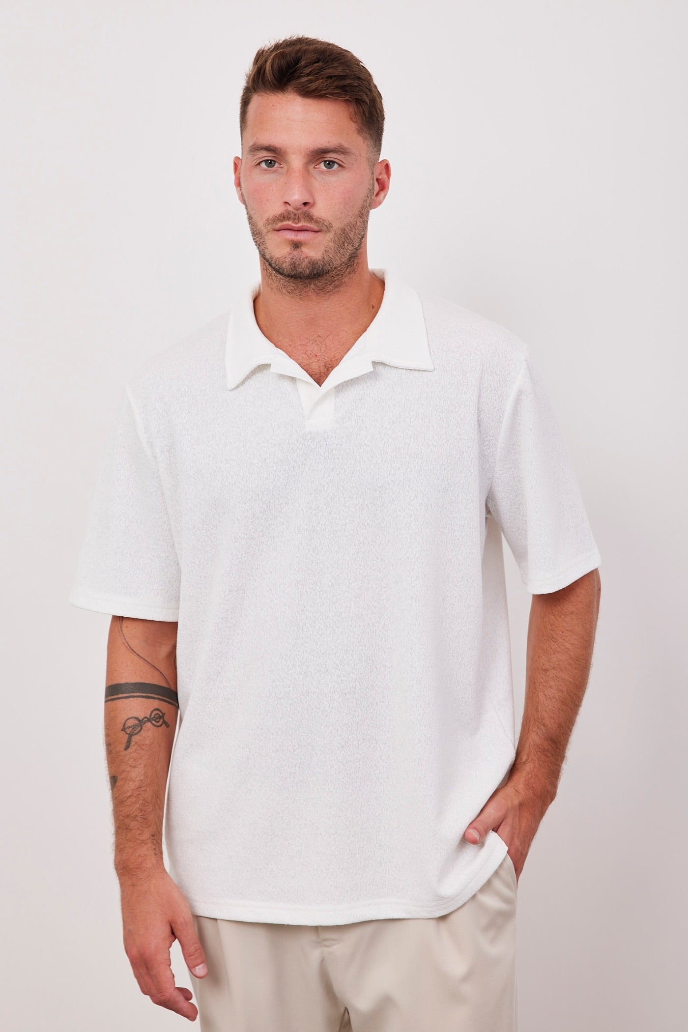 טי-שרט צווארון פולו מבד מגבת - ITAY BRANDS