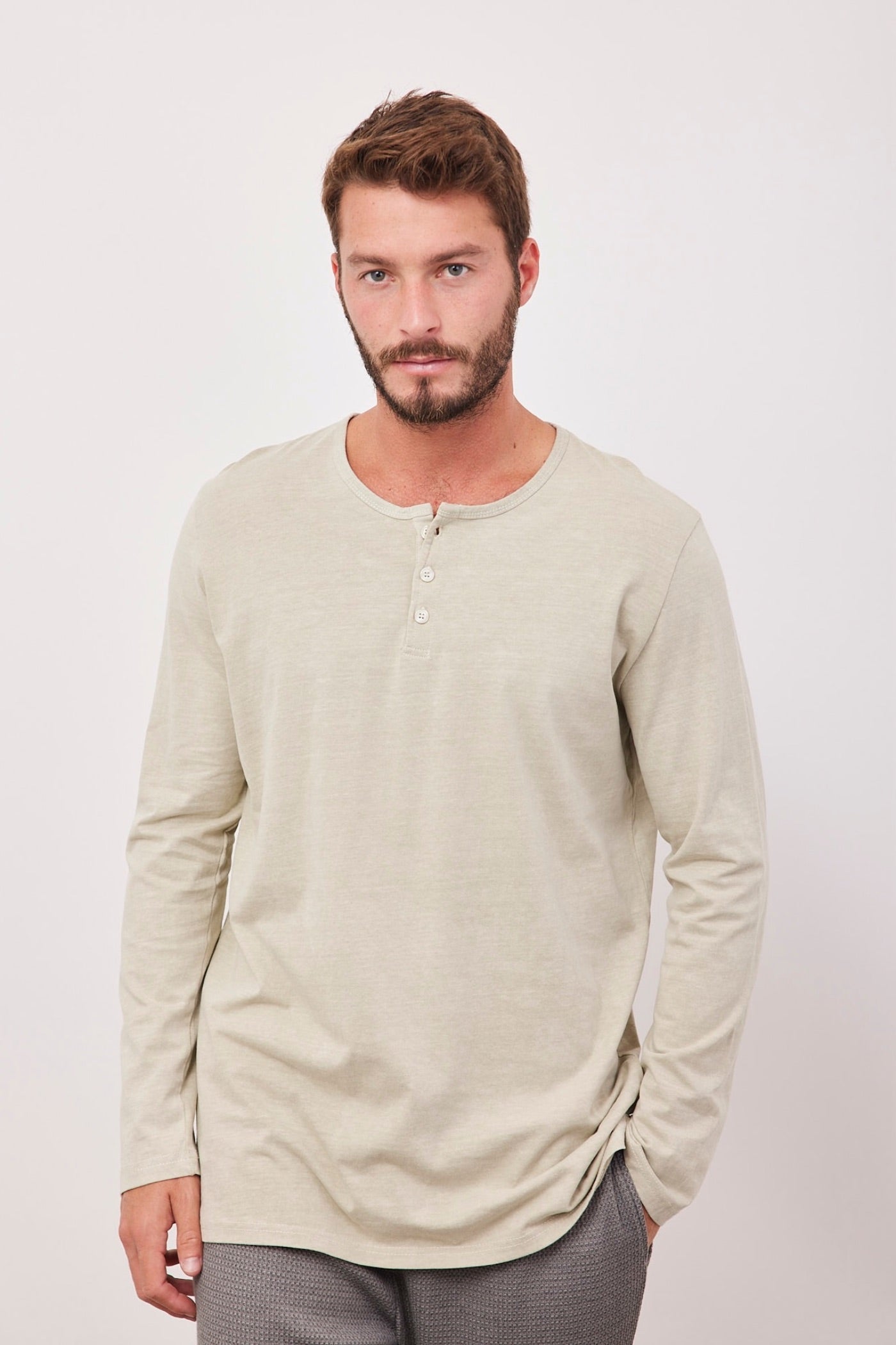 חולצת ווש ארוכה בשילוב כפתורים - ITAY BRANDS