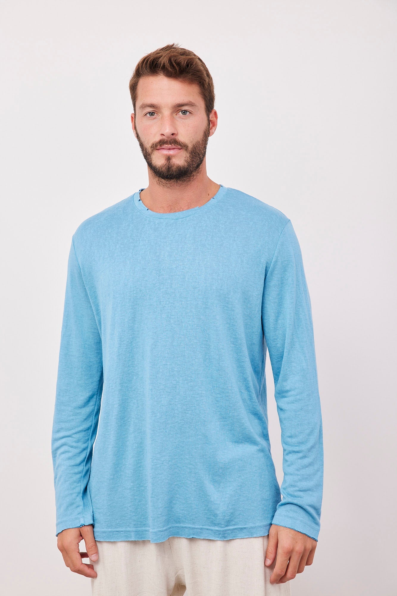 חולצת קרעים ארוכה במראה פשתן - ITAY BRANDS