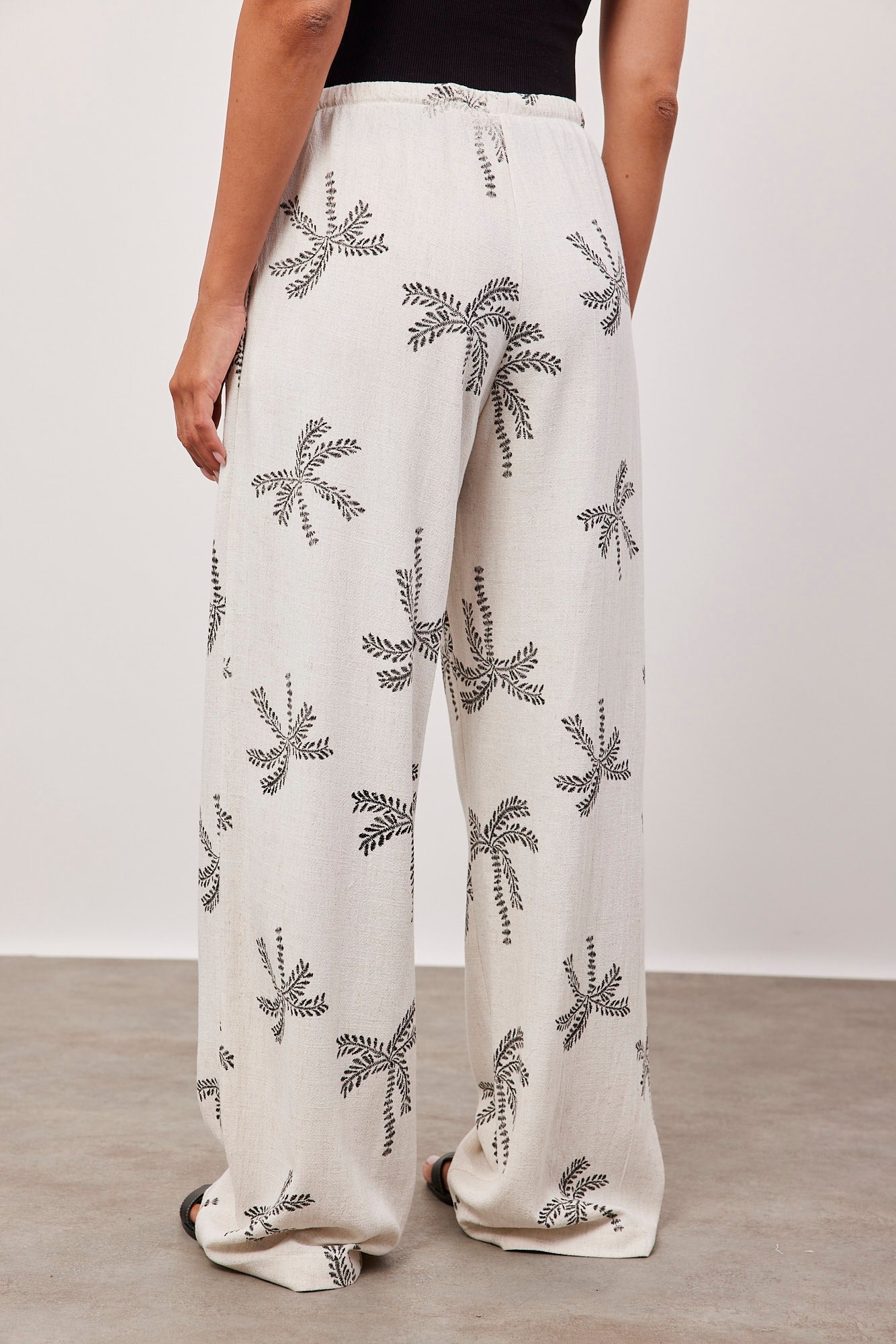 מכנסיים בשילוב פשתן עם הדפס - ITAY BRANDS