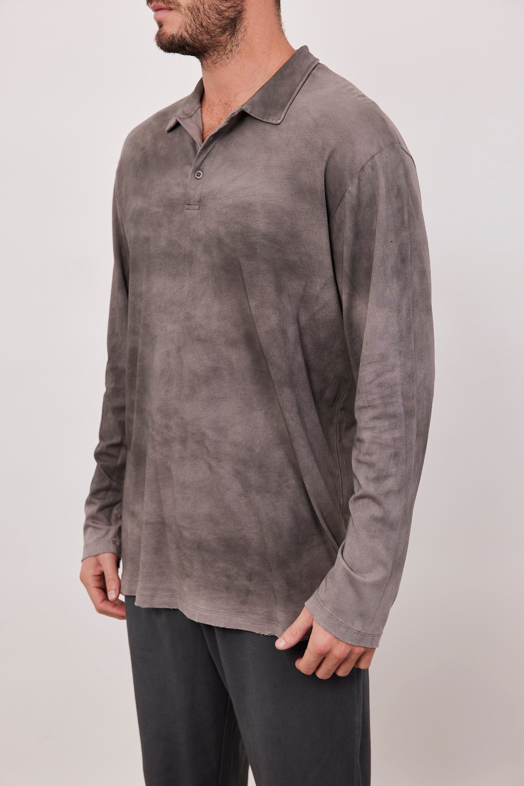 חולצת ווש ארוכה עם צווארון