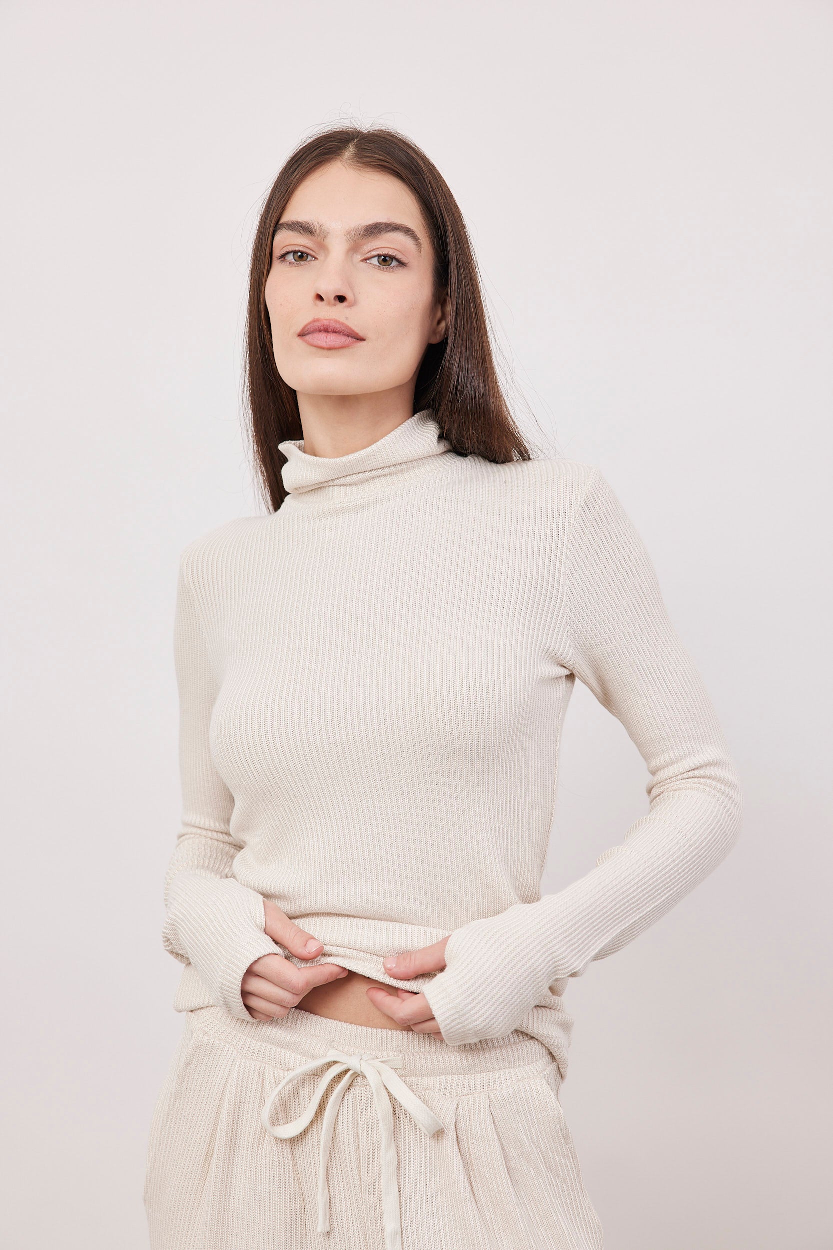 חולצת גולף בטקסטורת פסים