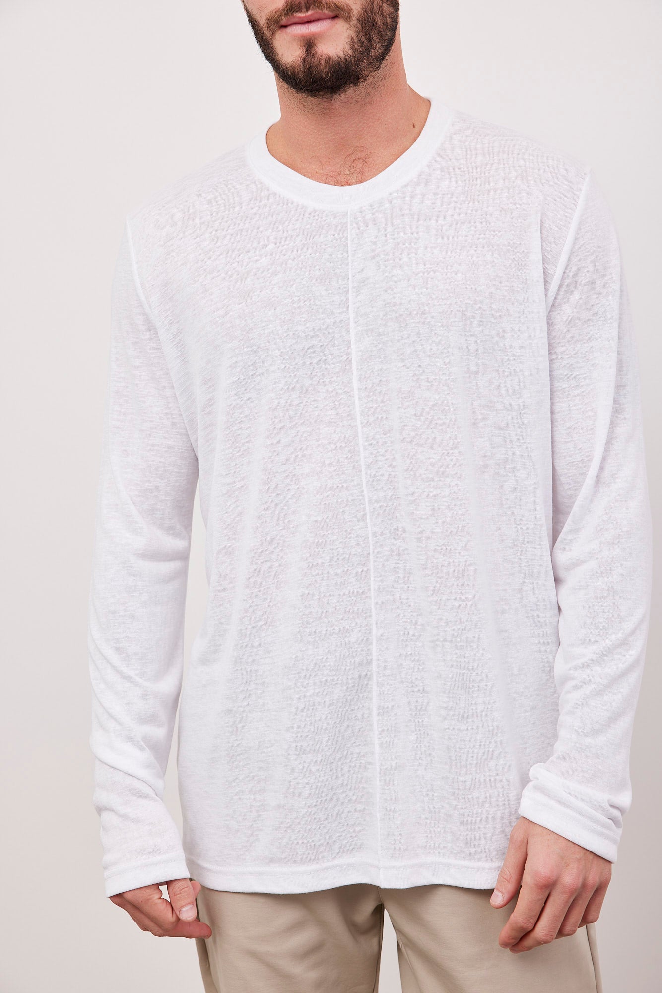 חולצה במראה פשתן עם תיפור קדמי - ITAY BRANDS