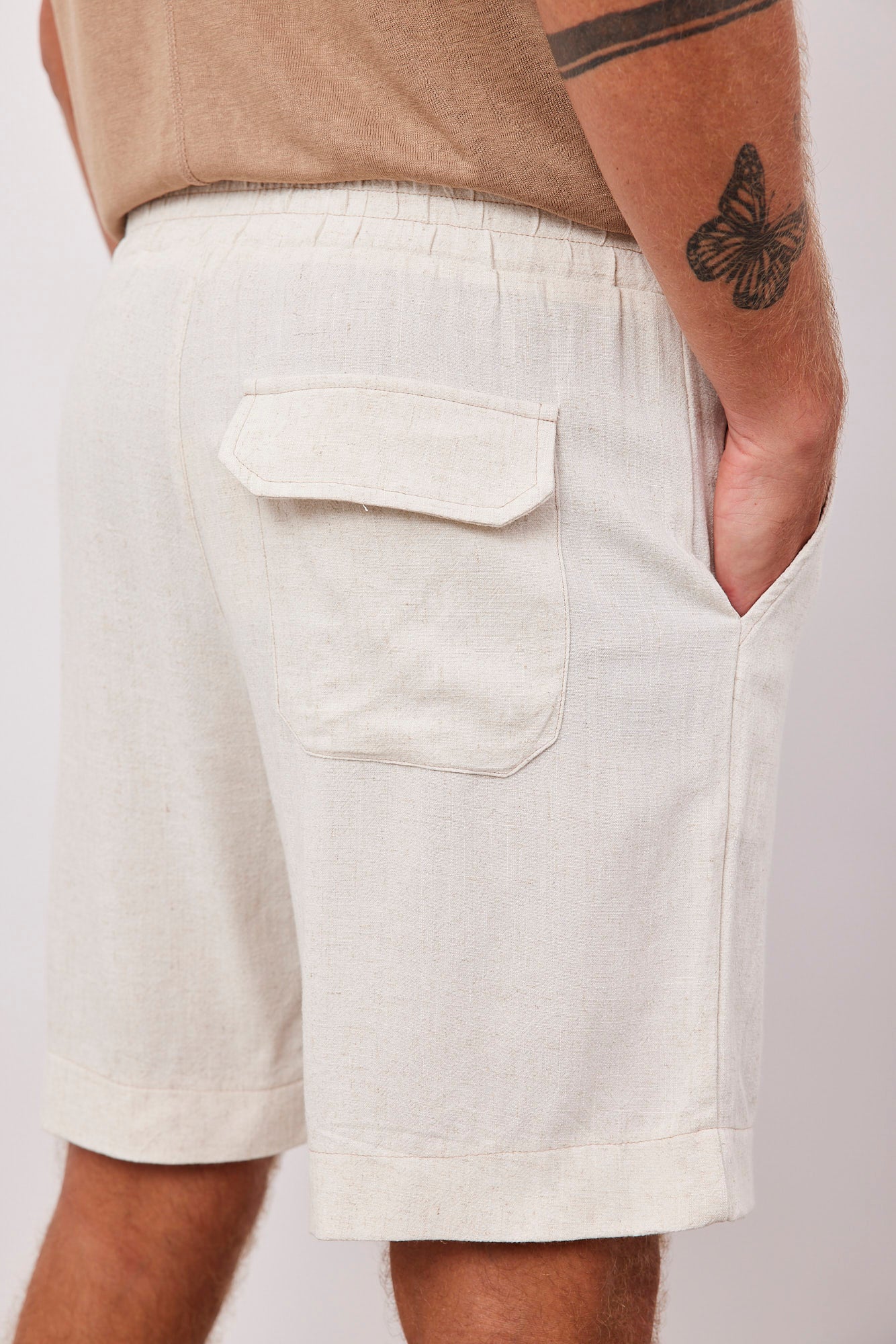 מכנסים קצרים בשילוב פשתן - ITAY BRANDS