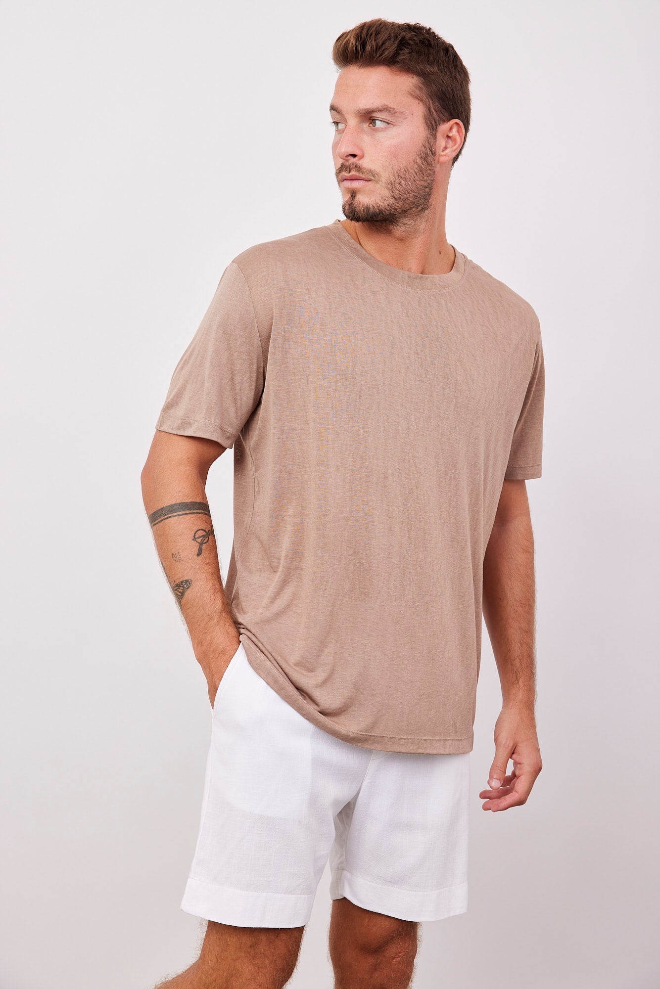 מכנסים קצרים בשילוב פשתן - ITAY BRANDS