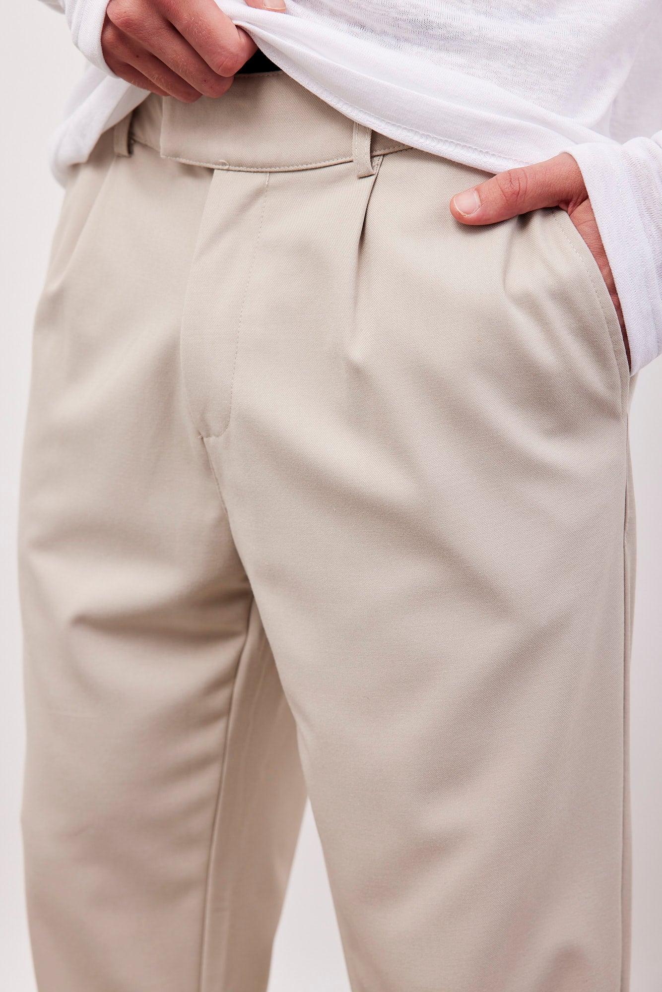 מכנסיים ארוכים מחוייטים בסיומת קיפול - ITAY BRANDS