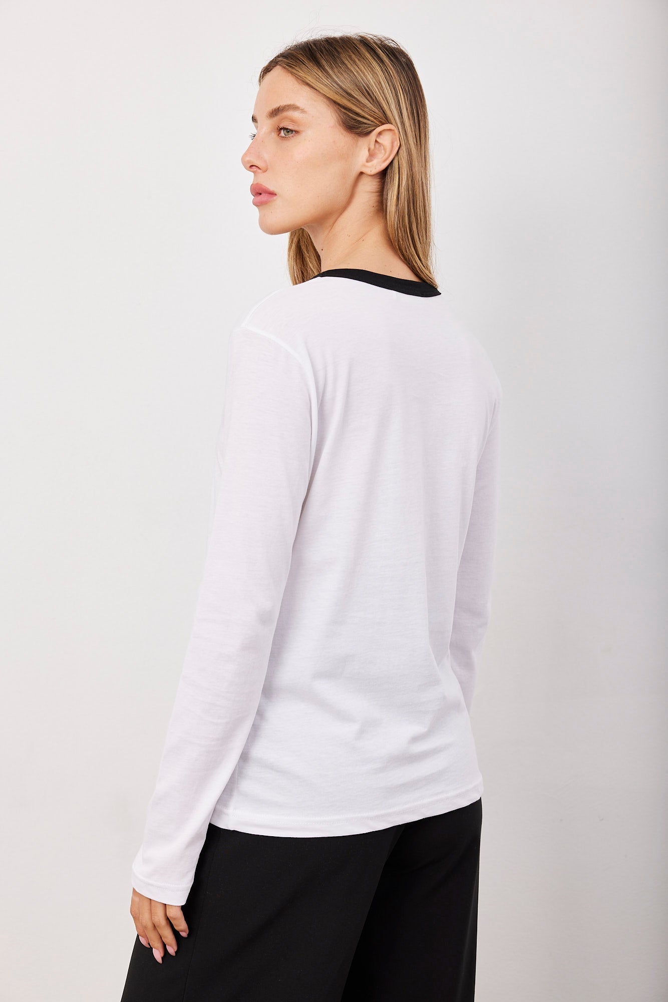 חולצה ארוכה צווארון קולור בלוק - ITAY BRANDS