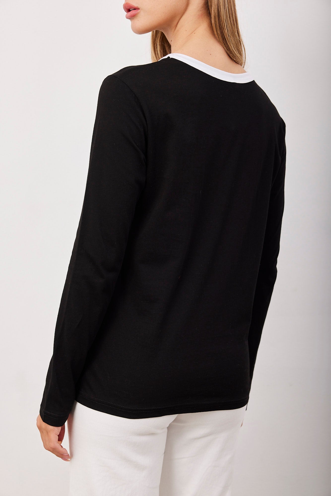 חולצה ארוכה צווארון קולור בלוק - ITAY BRANDS