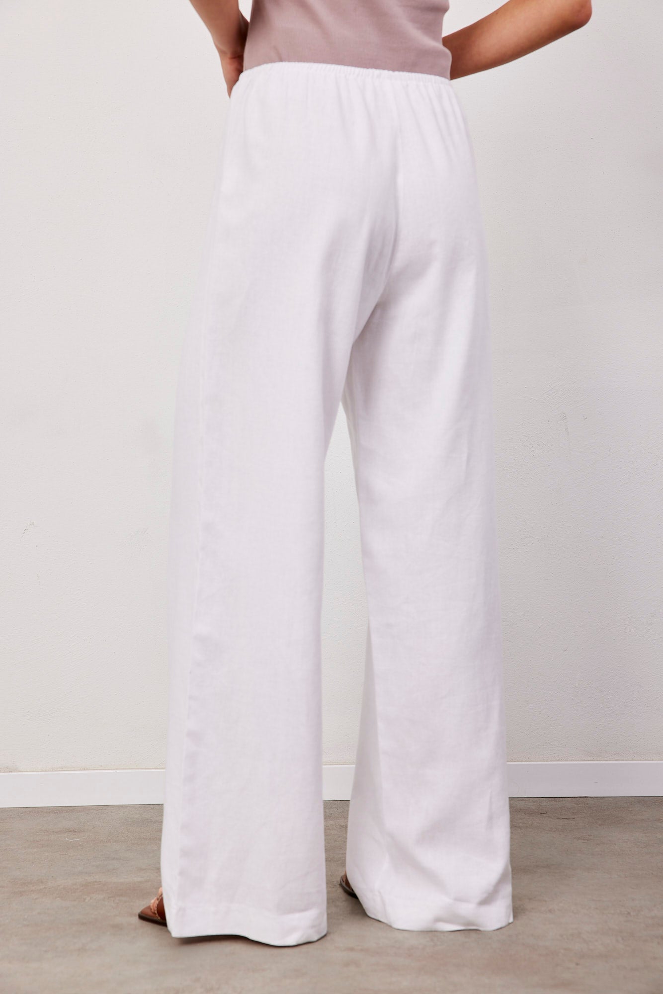 מכנסיים בשילוב פשתן גומי דק - ITAY BRANDS