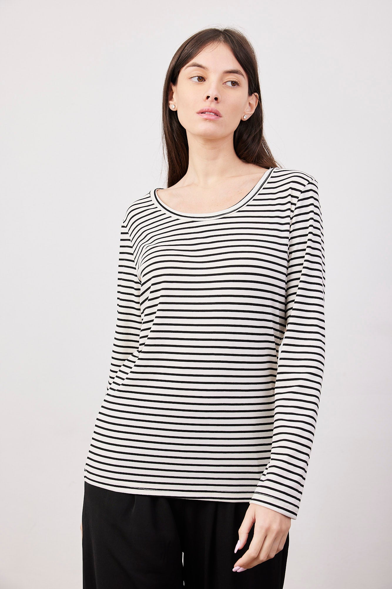 חולצת פסים ארוכה צווארון עגול - ITAY BRANDS